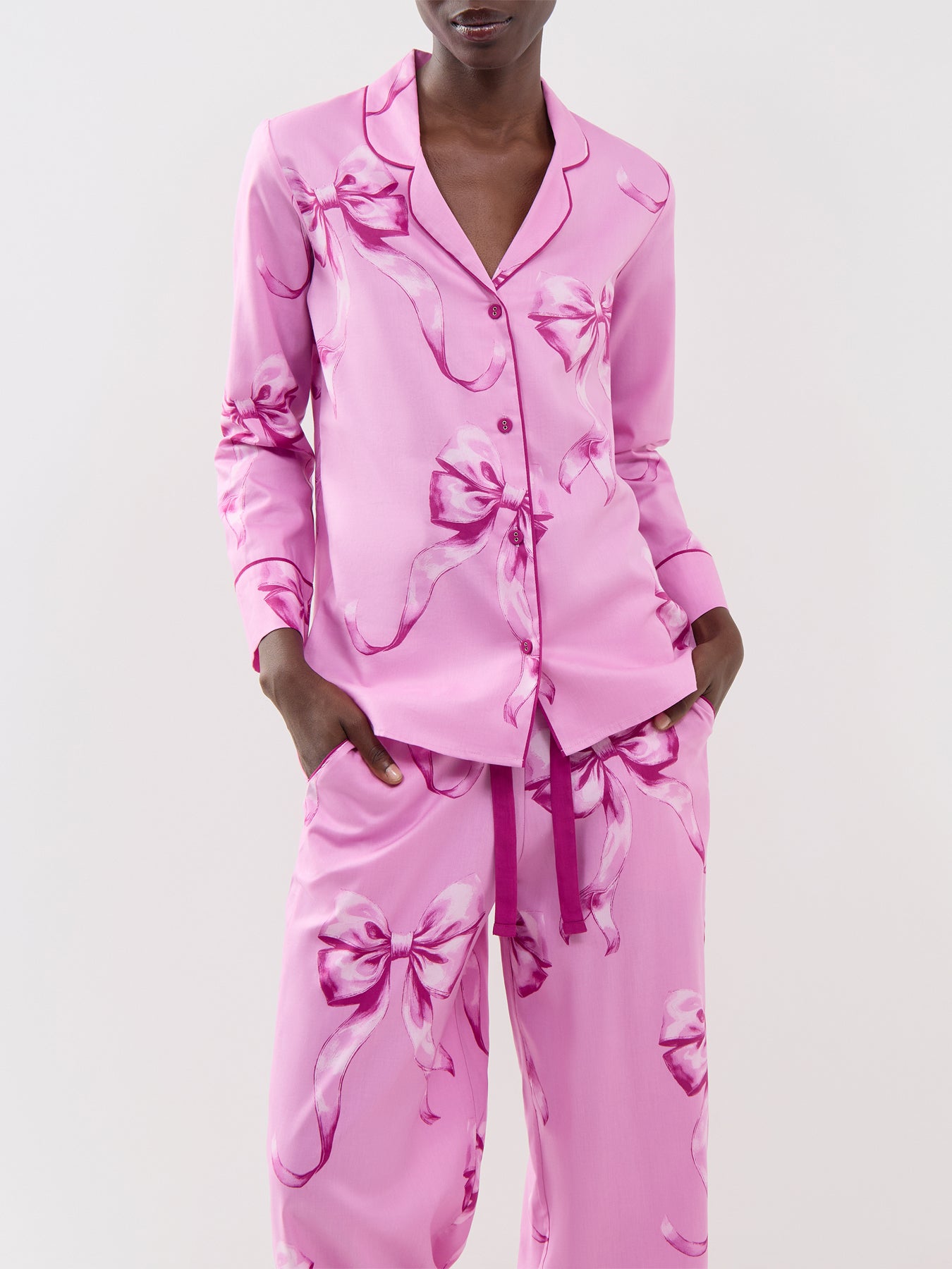 Bow Print Pyjama Top