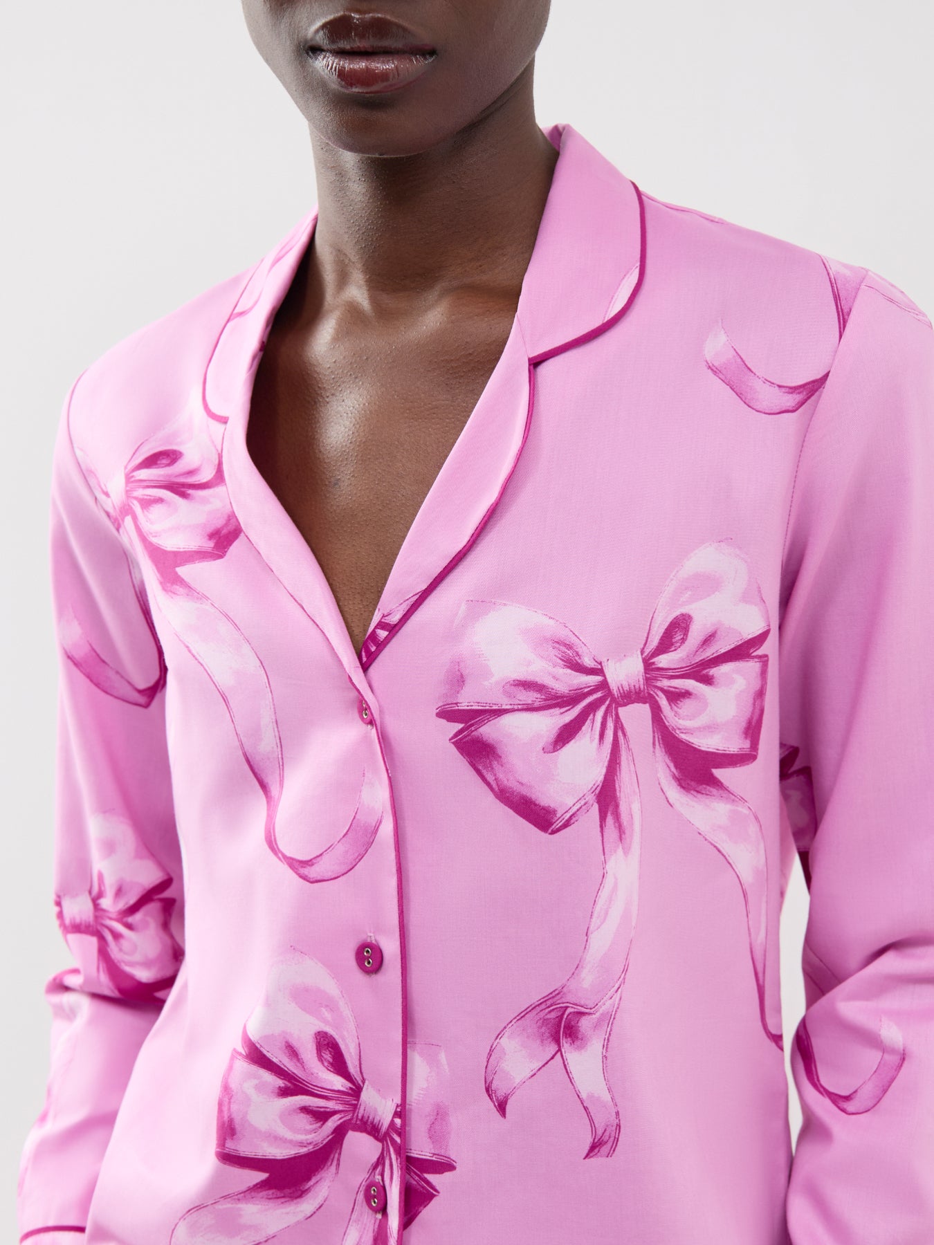 Bow Print Pyjama Top