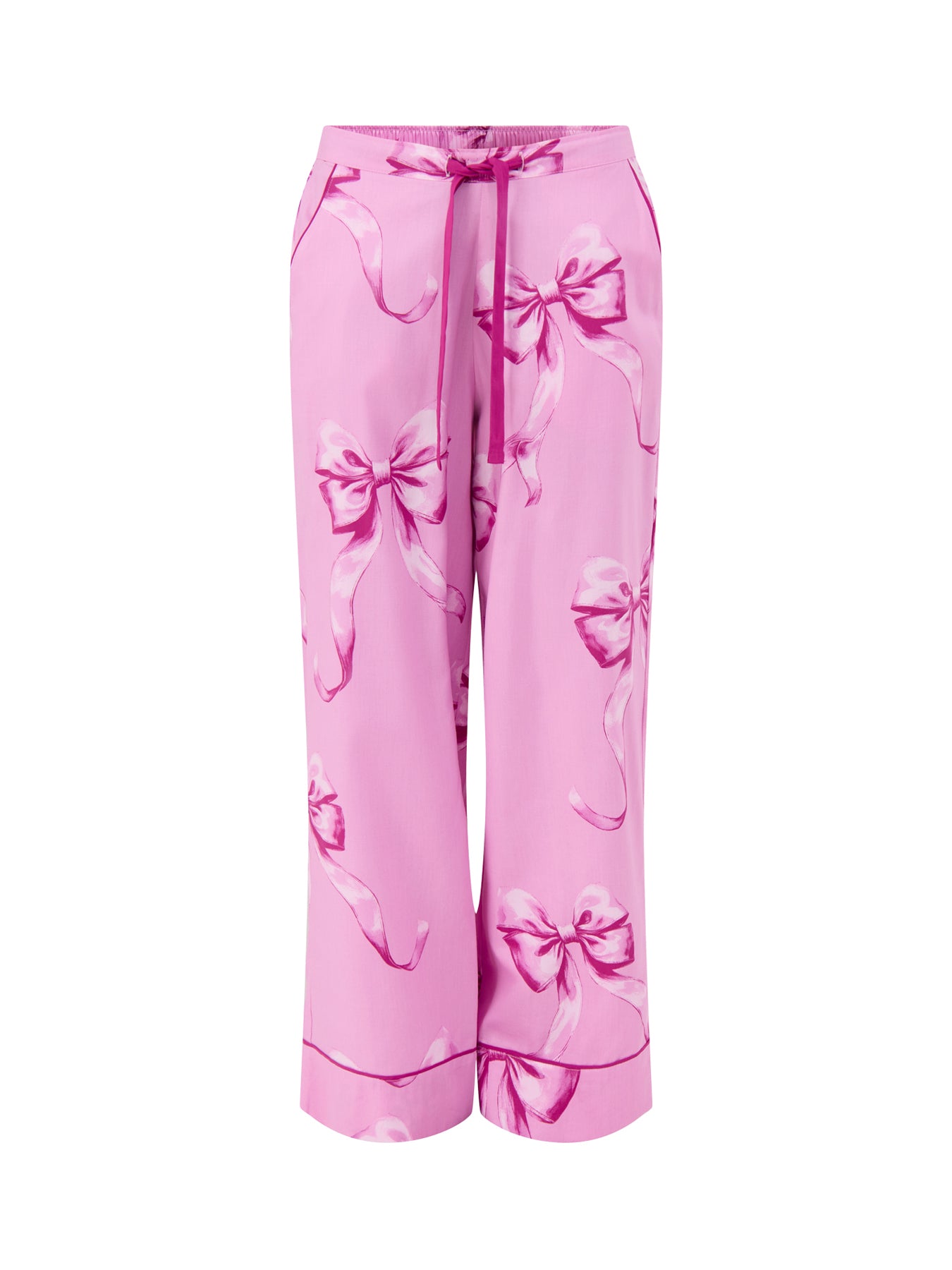 Bow Print Wide Leg Pyjama Bottoms