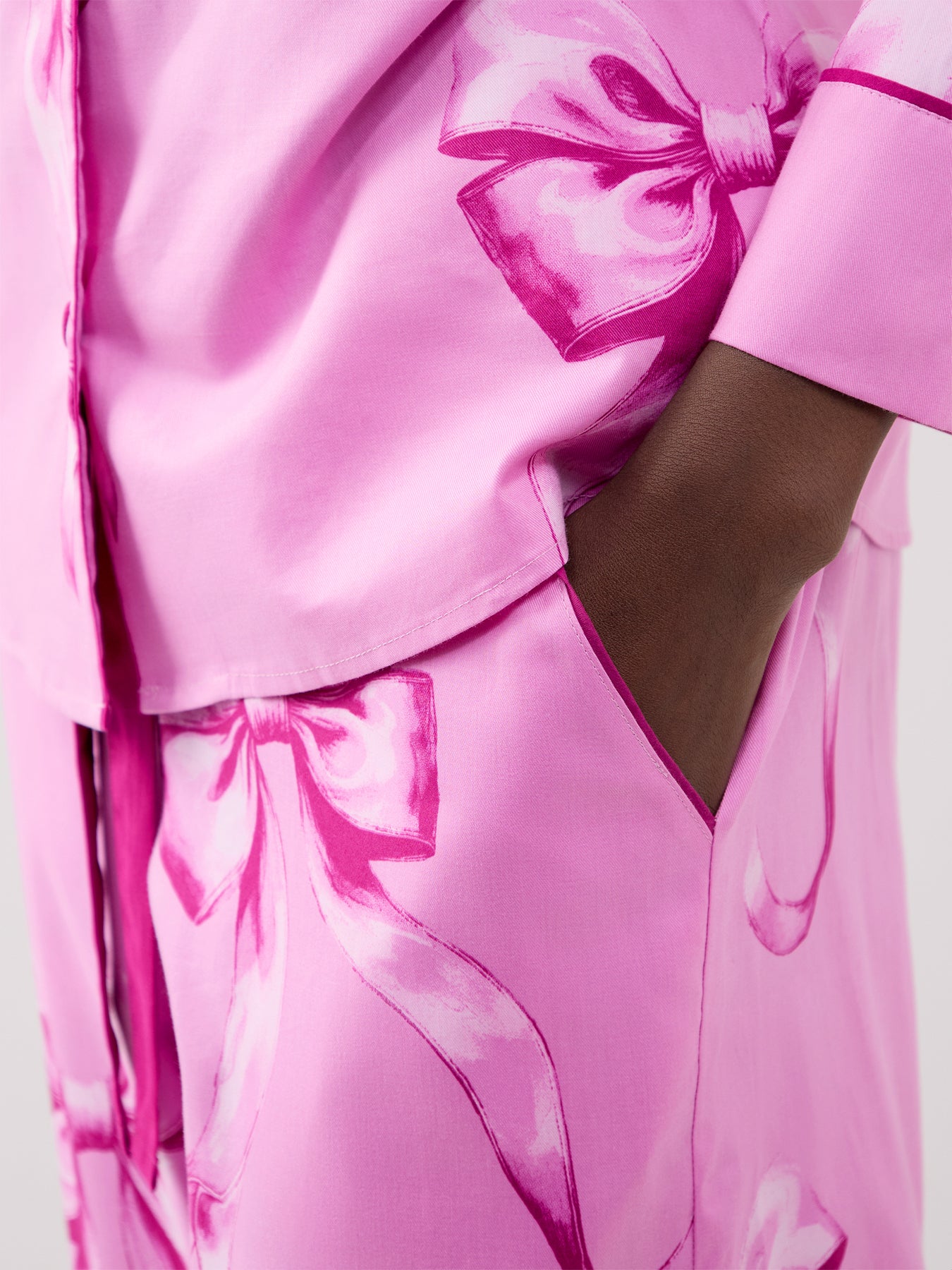Bow Print Wide Leg Pyjama Bottoms