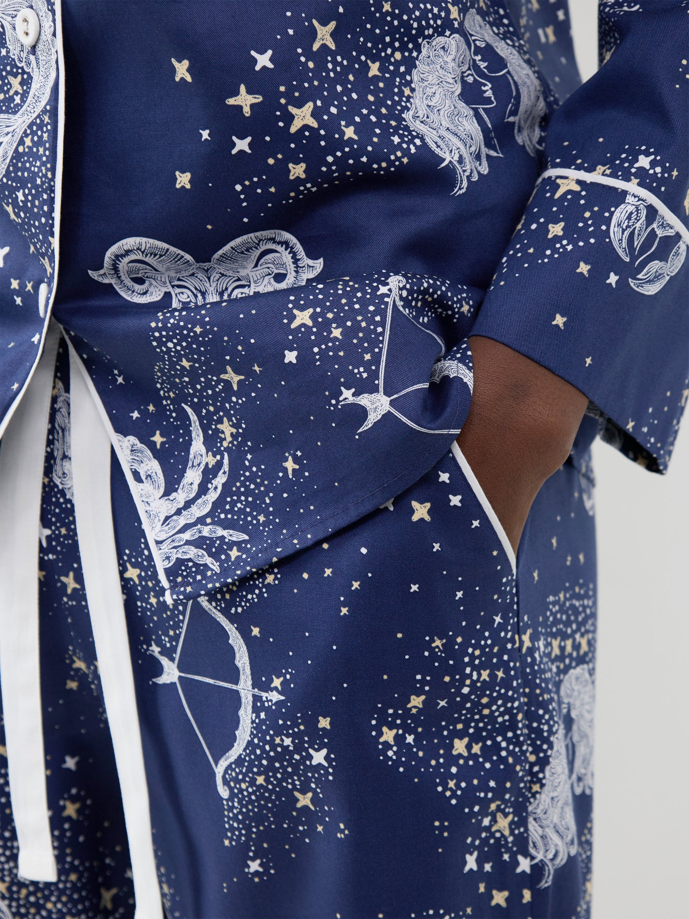 Zodiac Print Wide Leg Pyjama Bottoms