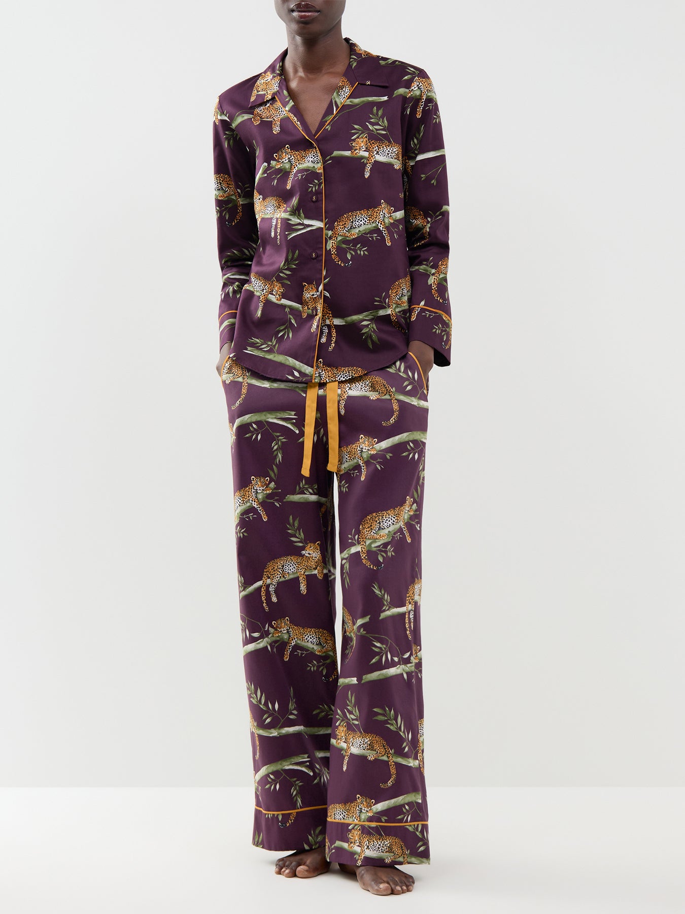 Leopard Print Wide Leg Pyjama Bottoms