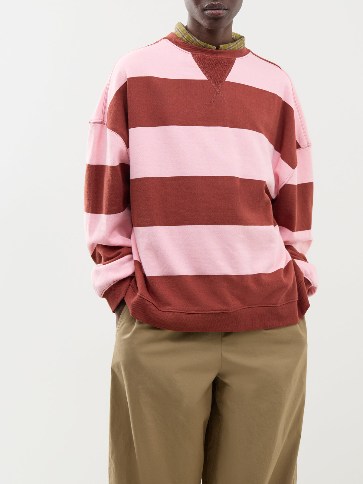 Classic Stripe Crew Sweatshirt – Strawberry Wine Combo