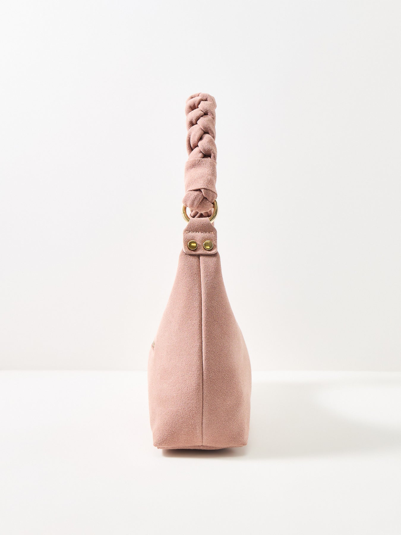 Marley Braid Suede Shoulder Bag Pink