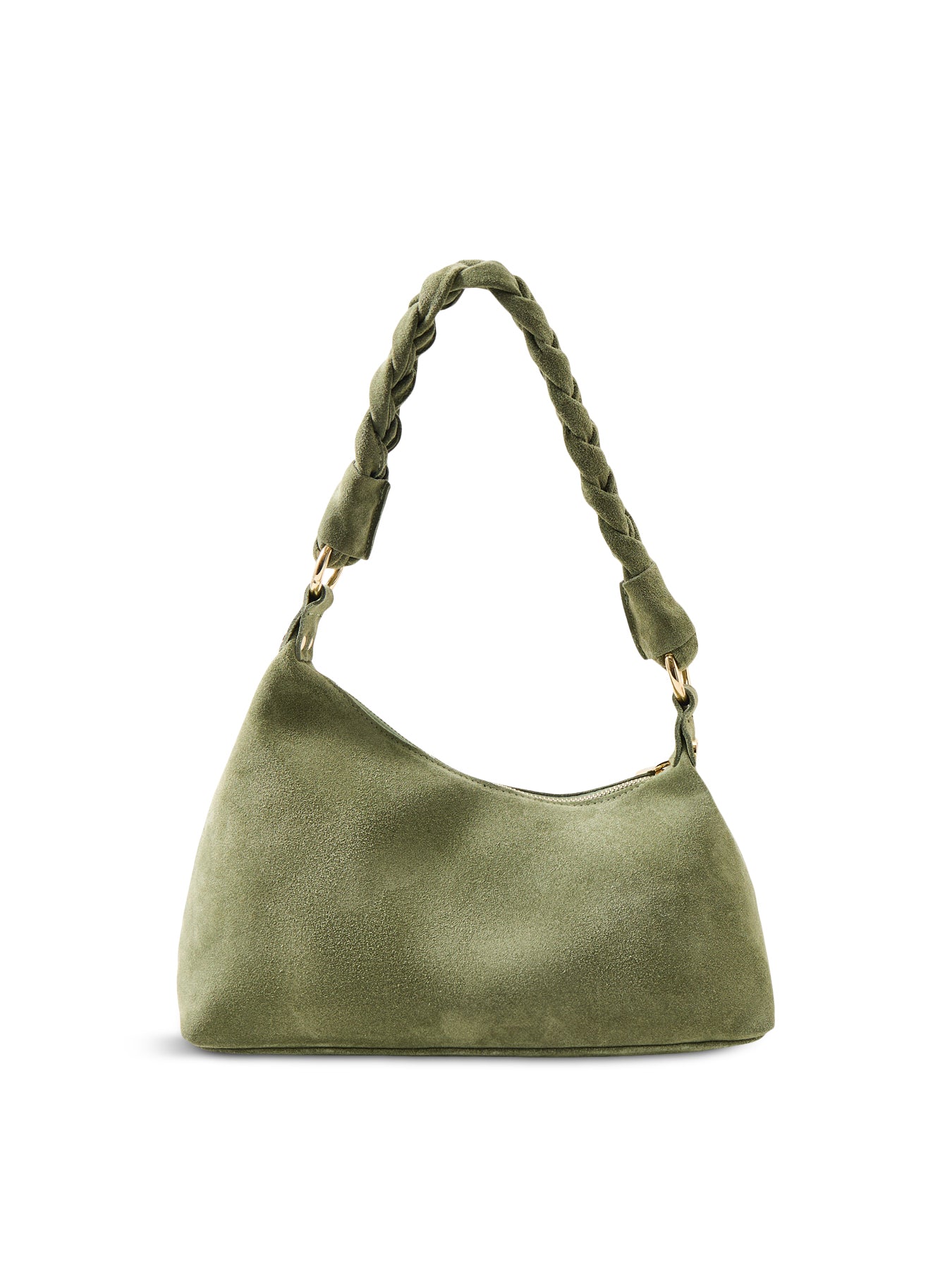Marley Braid Suede Shoulder Bag Green