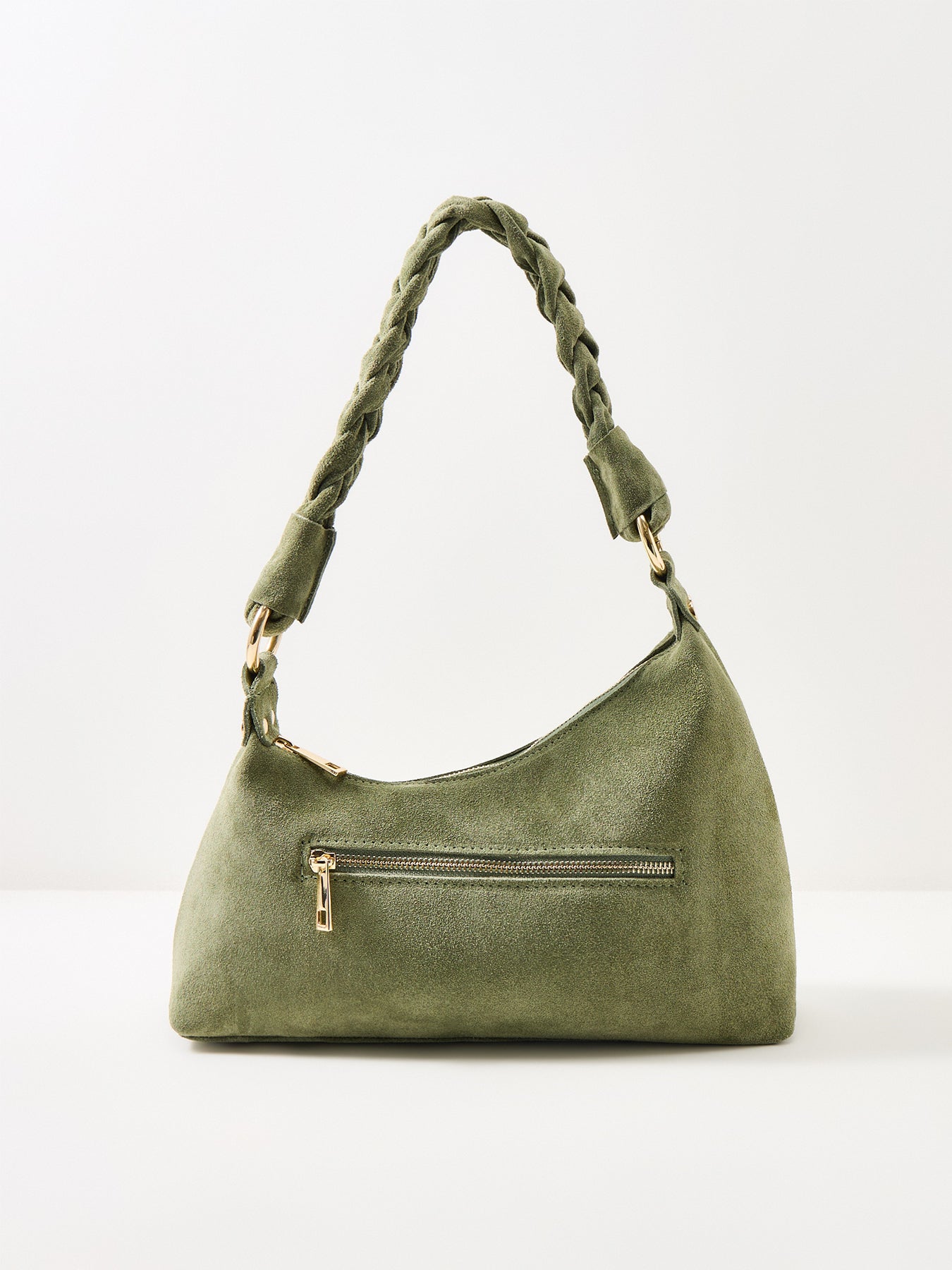 Marley Braid Suede Shoulder Bag Green