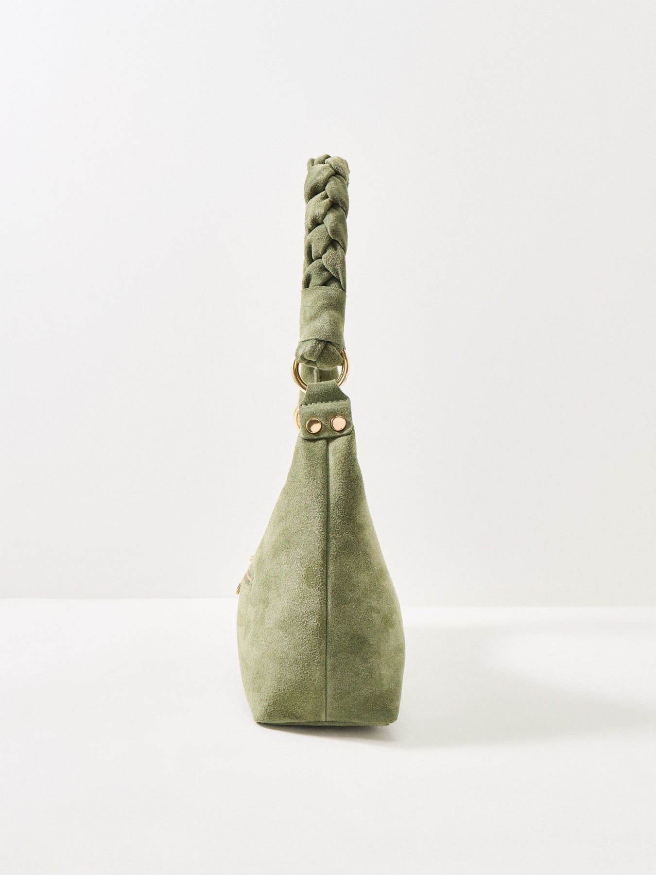 Marley Braid Suede Shoulder Bag Green