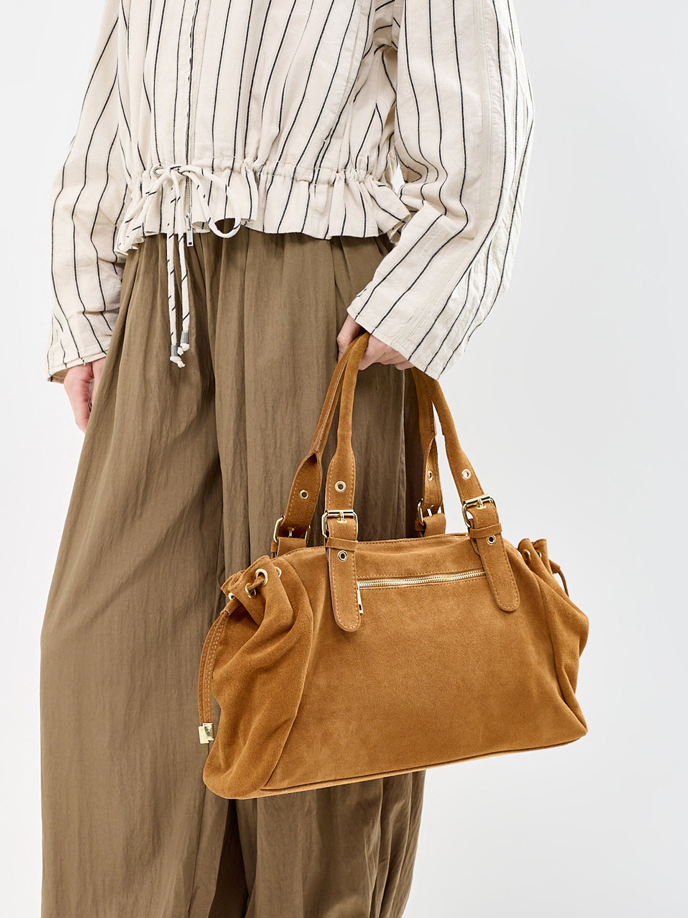 Beltra Big Suede Tote Bag Tan