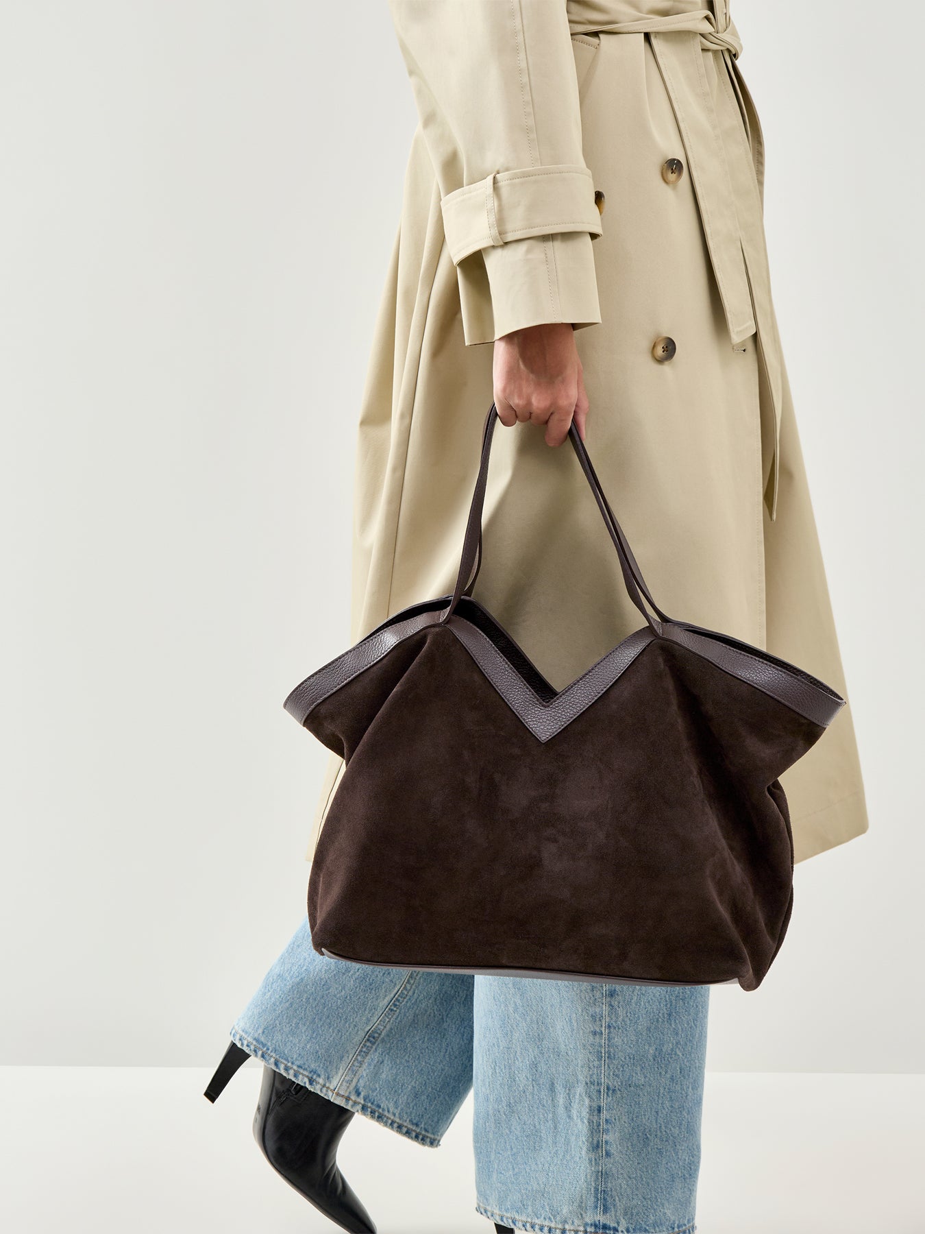 Vieras Suede Tote Bag Brown