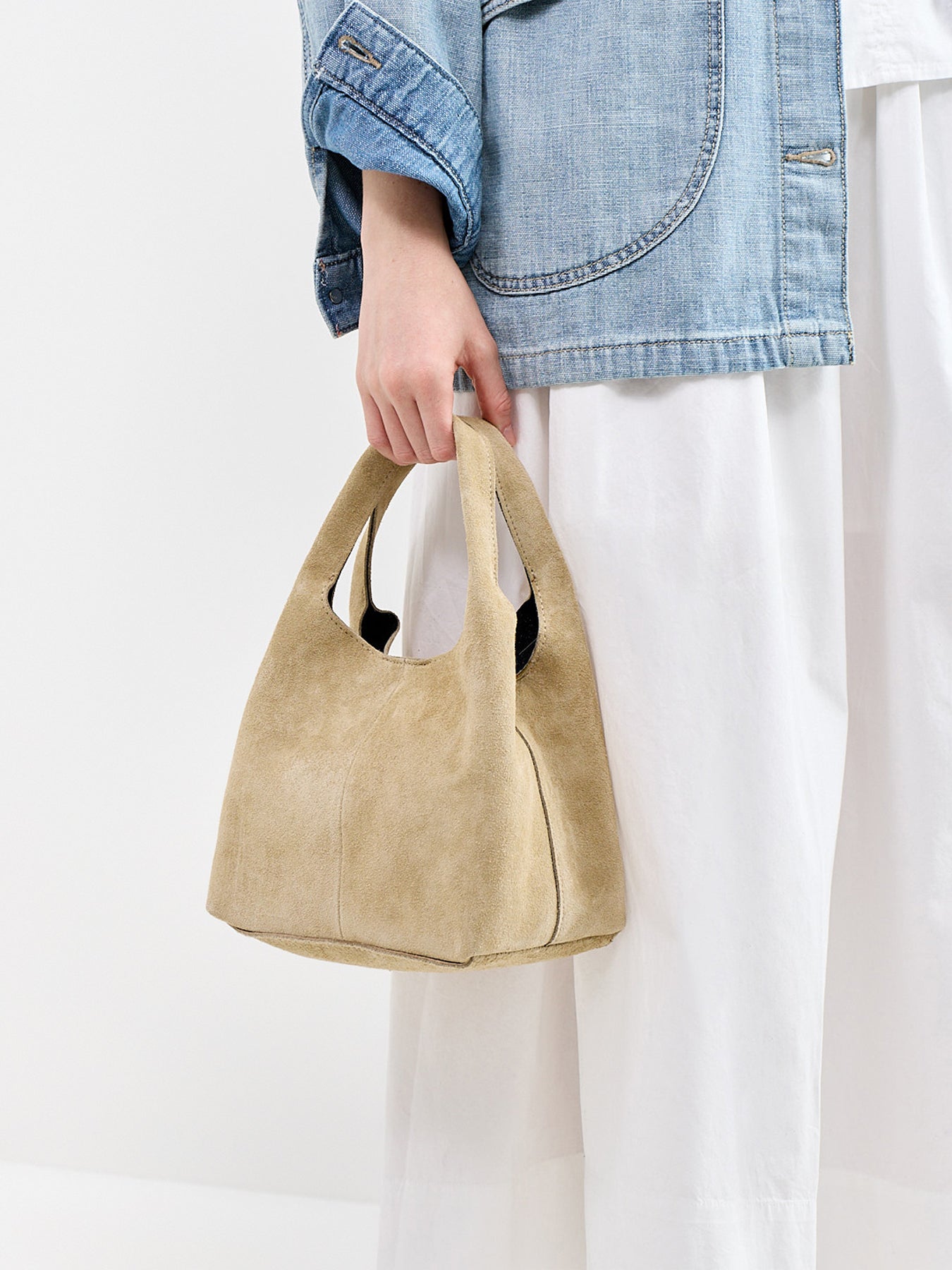 Avera Suede Shoulder Bag Tan