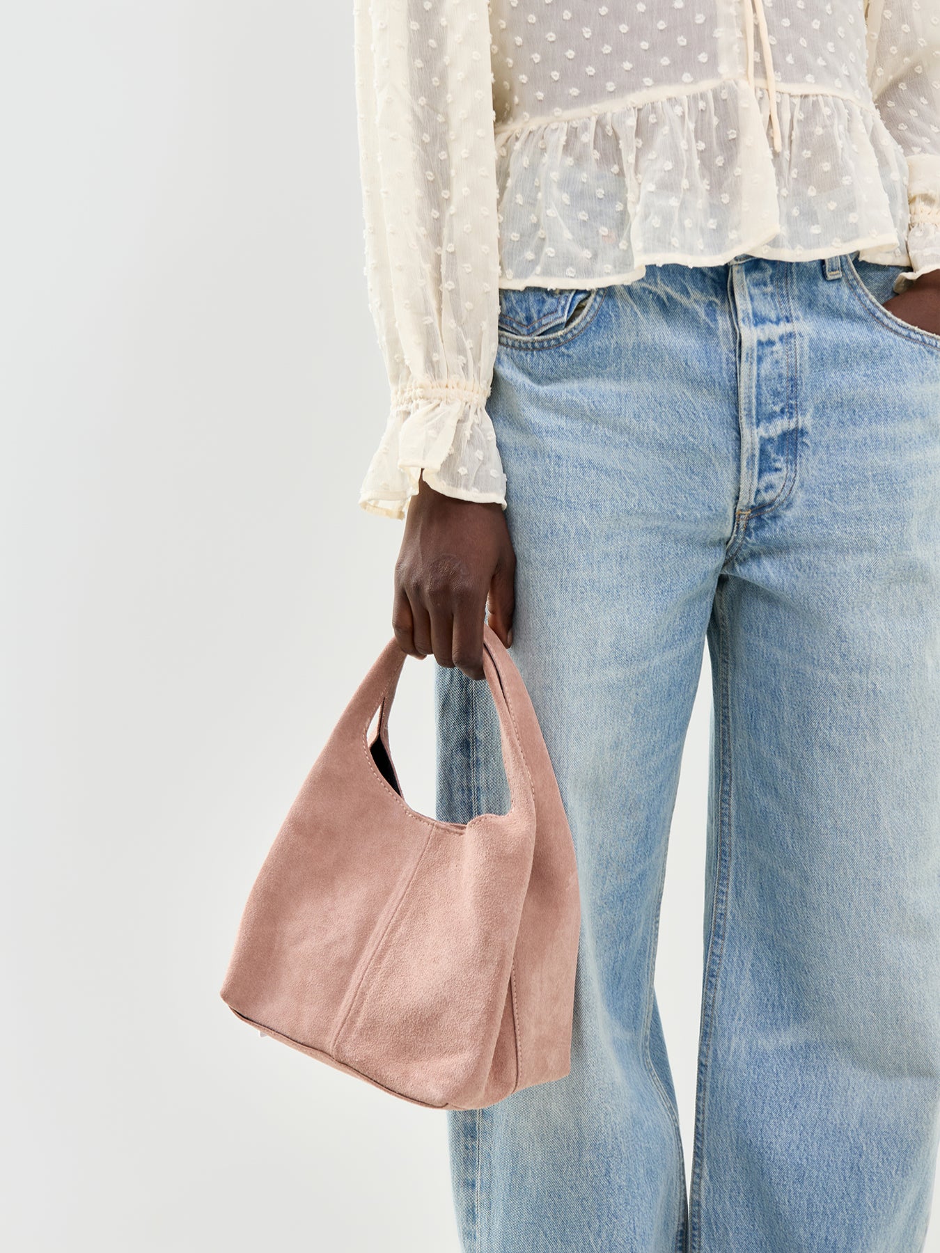 Avera Suede Shoulder Bag Pink