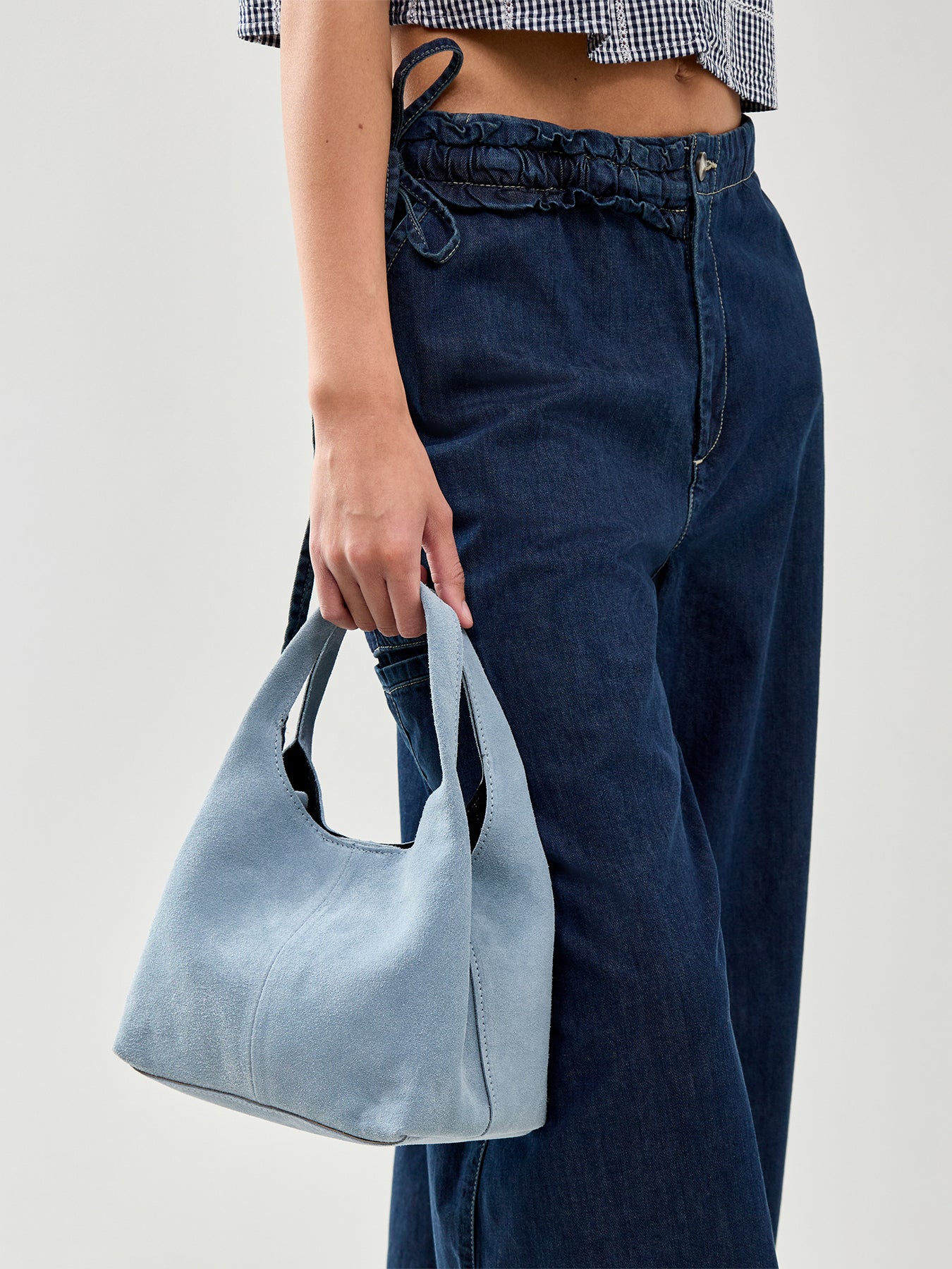 Avera Suede Shoulder Bag Blue