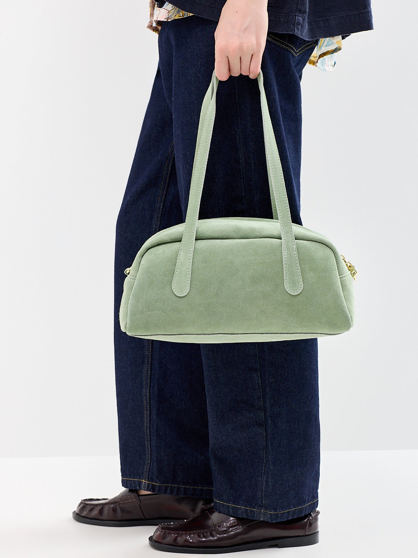 Manny Suede Tote Bag Green