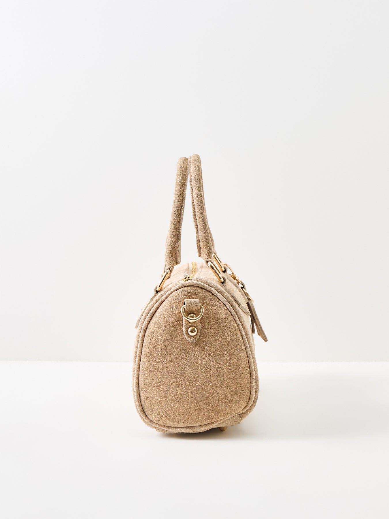 Bauletto Novo Small Suede Tote Bag Tan