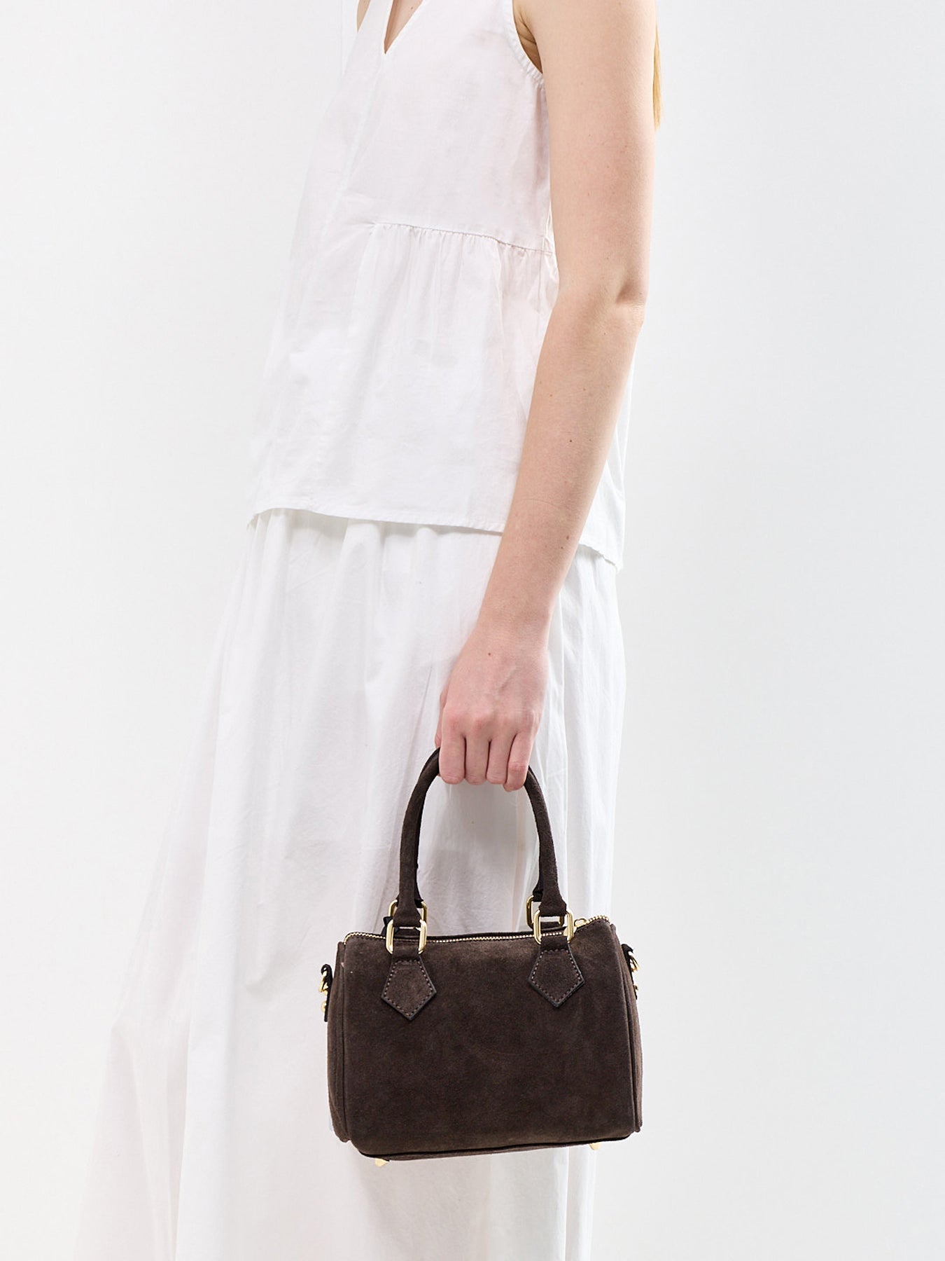 Novo Small Suede Tote Bag Brown