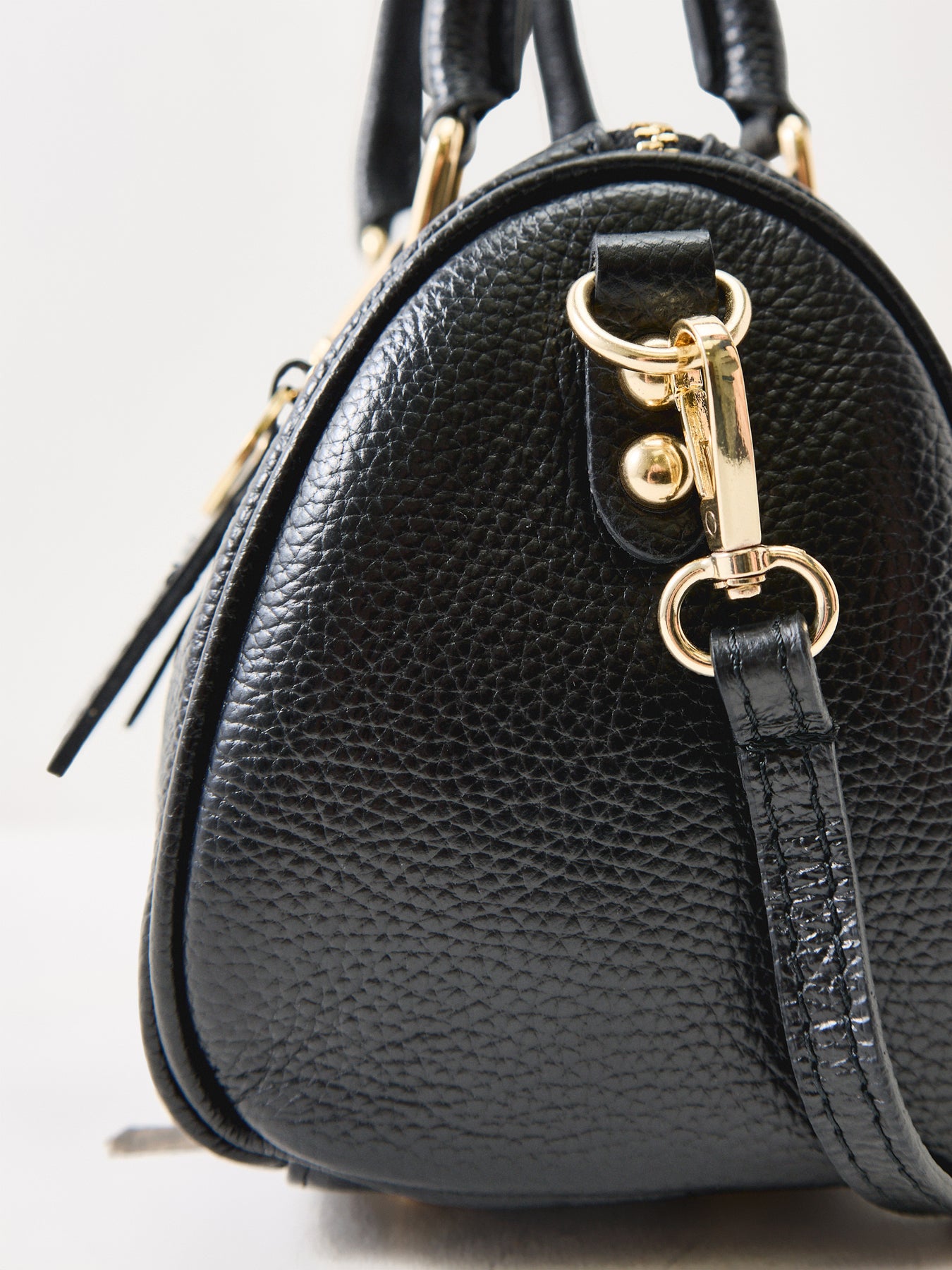 Borsa Art Bauletto Novo Small Leather Tote Bag Black