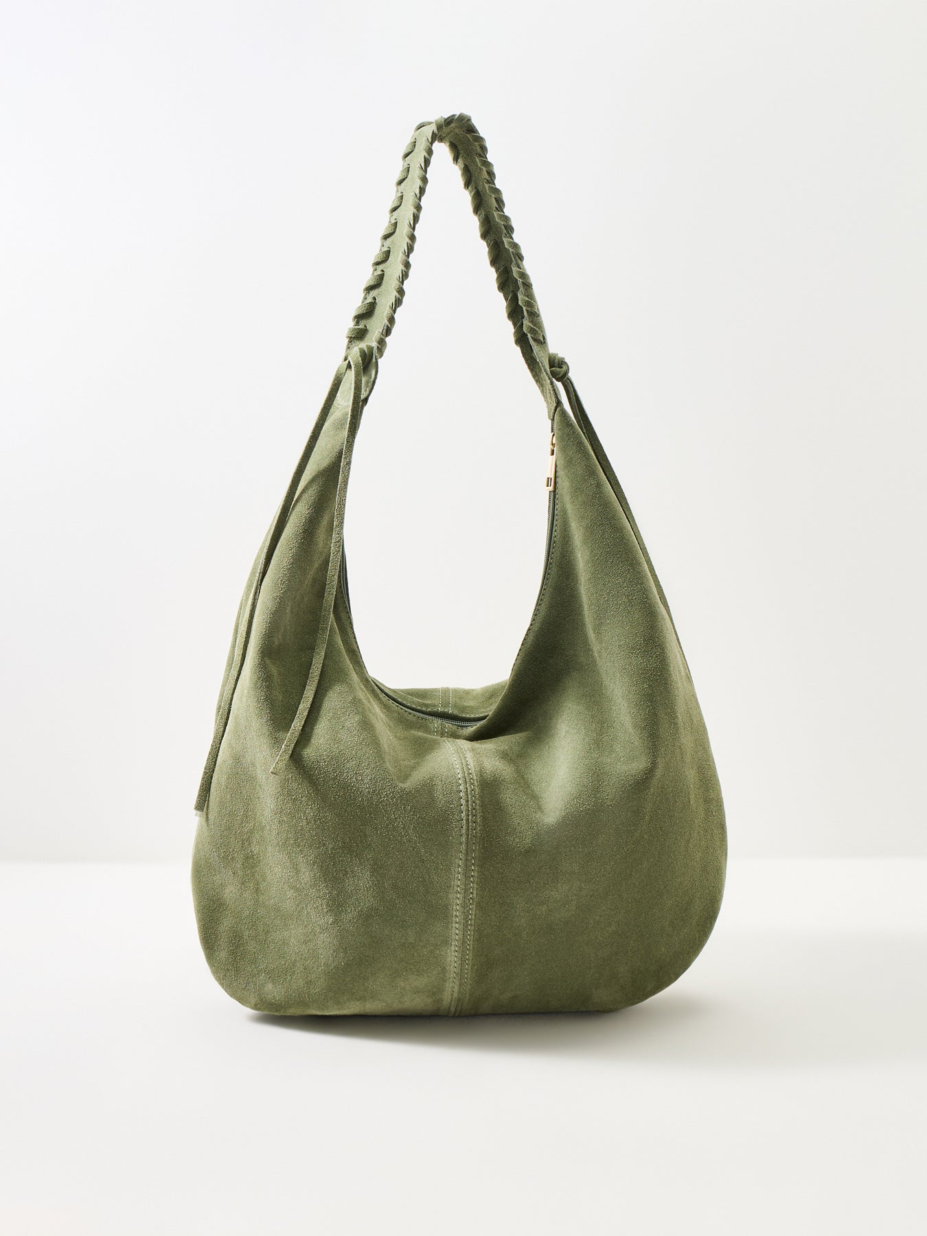 Luns Suede Stitch Tote Bag Green