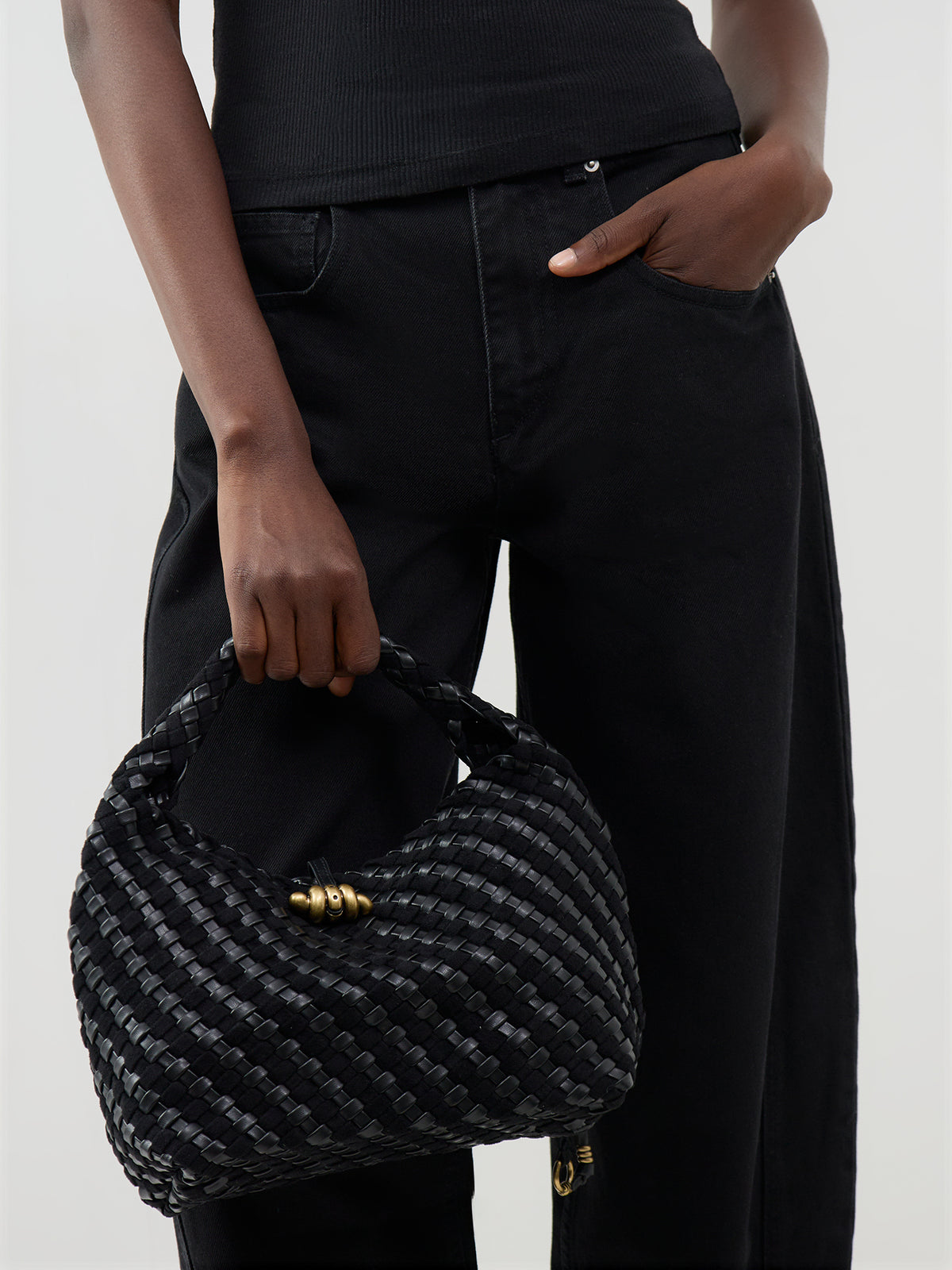 AURELIE Woven Small Tote Bag