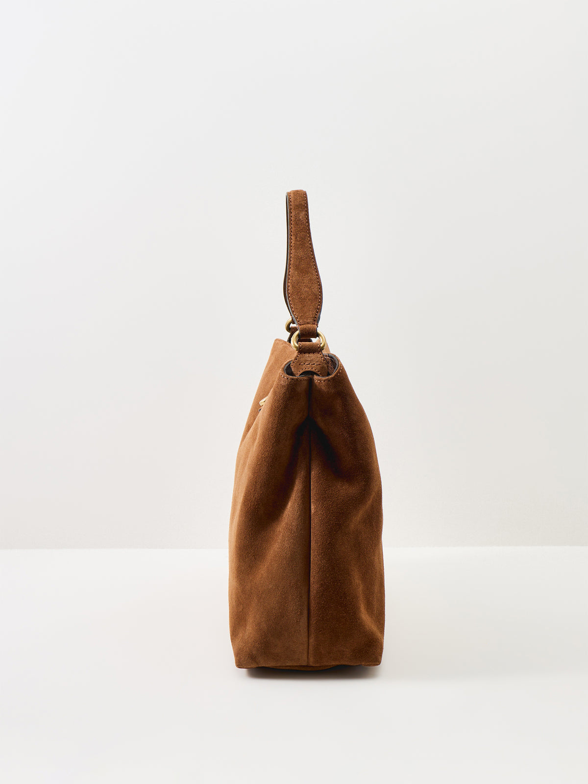 Fiona Suede Leather Shoulder Bag - Cognac