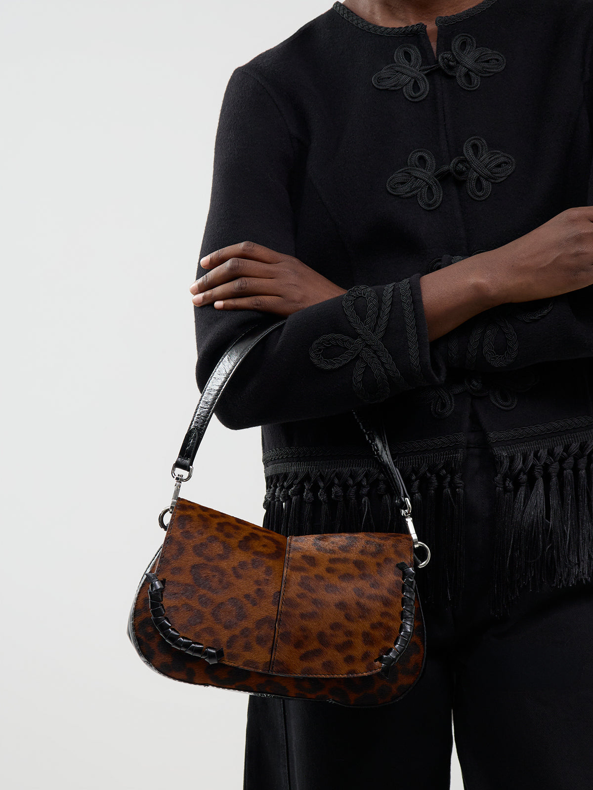 HELENA ROUND Leopard Shoulder Bag