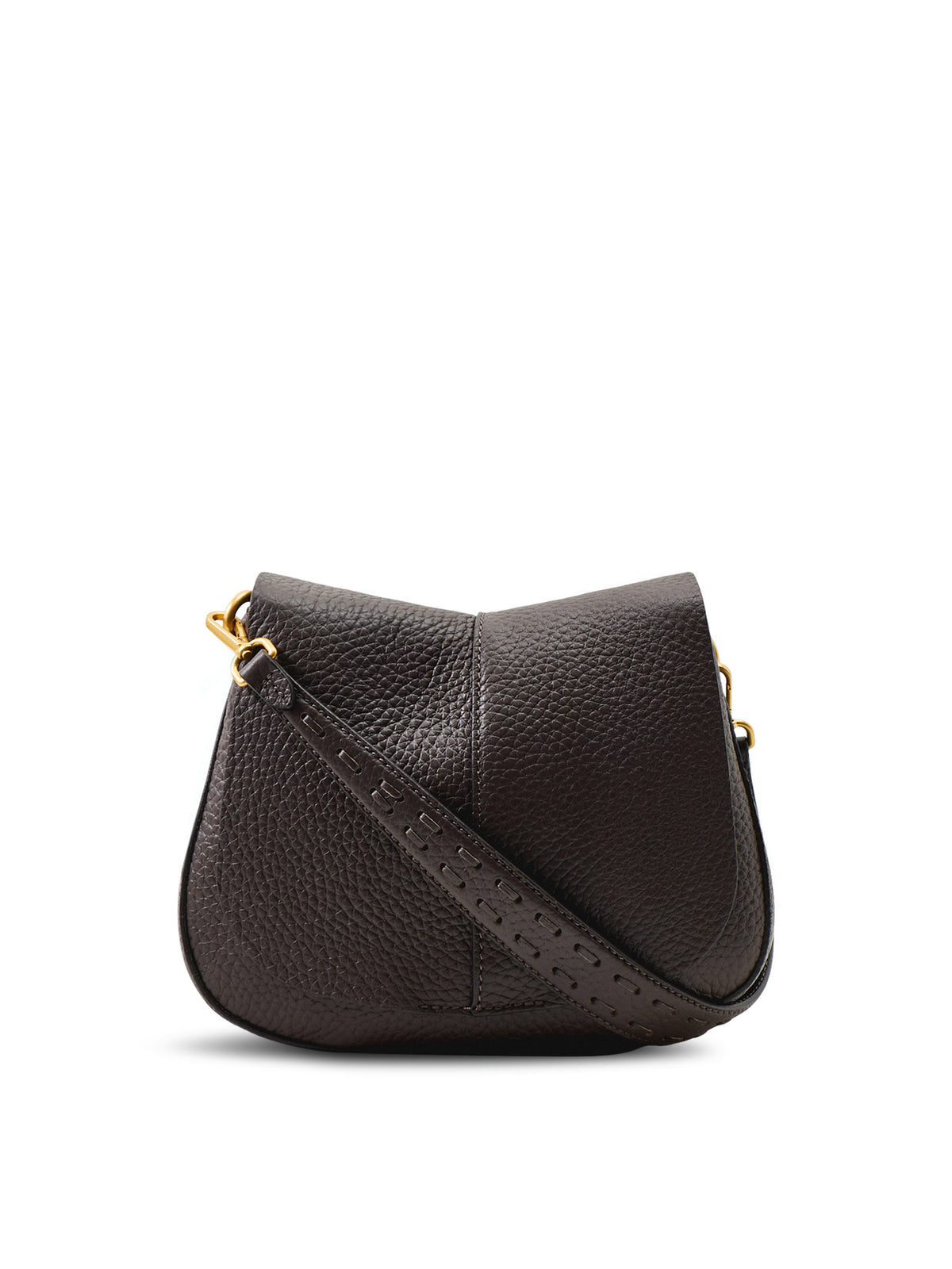 Helena Round Leather Shoulder Bag – Espresso