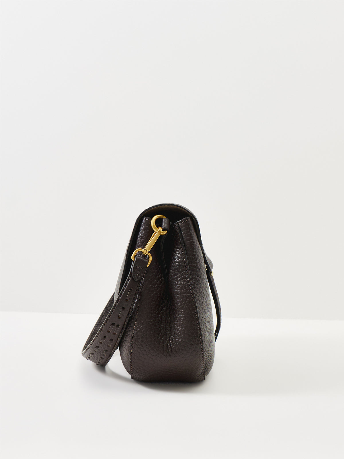 Helena Round Leather Shoulder Bag – Espresso