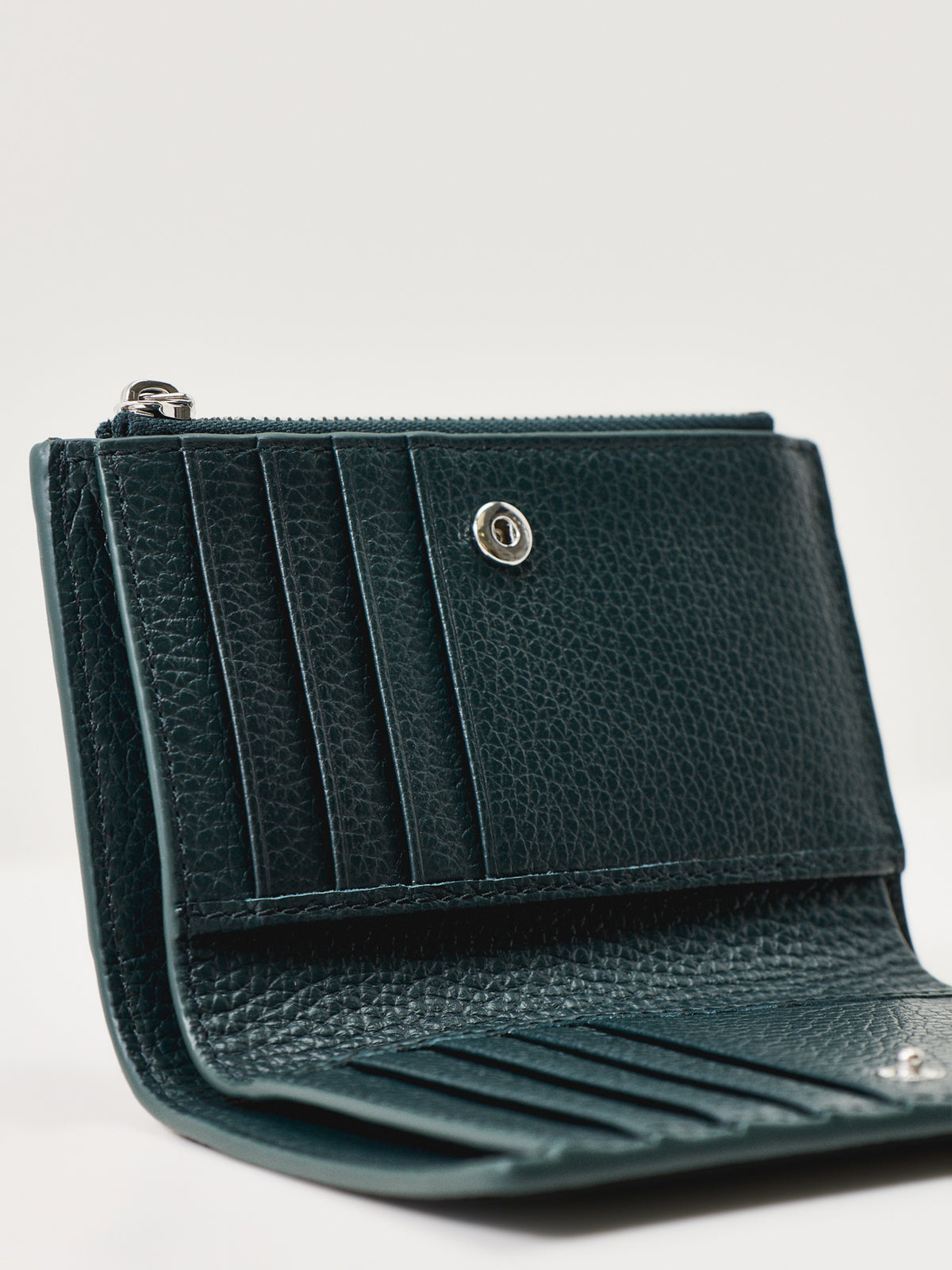 Dollaro Leather Zip Card Holder – Velvet Green
