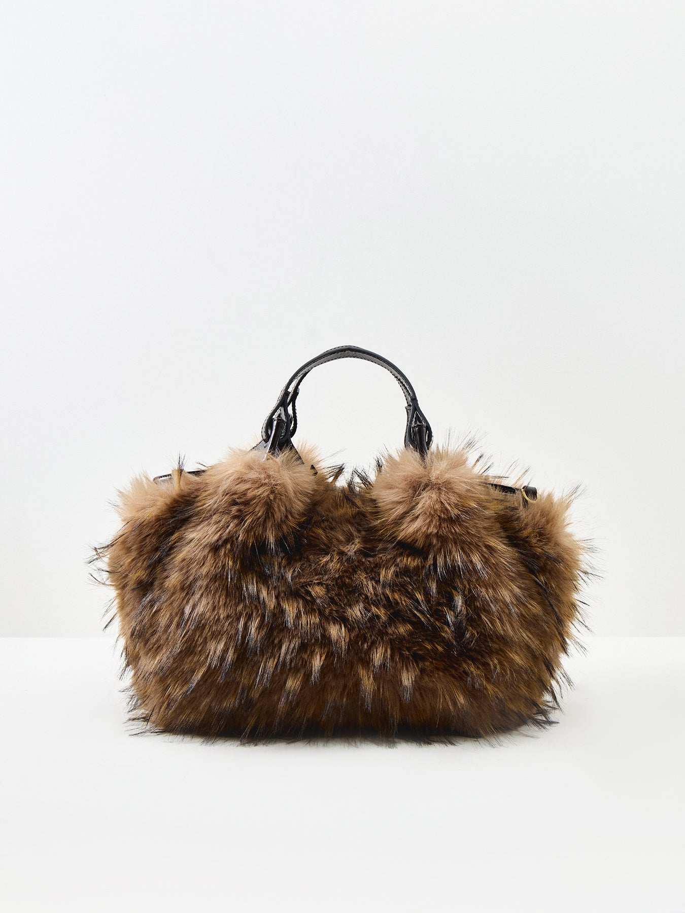 Dua Leather And Faux-Fur Tote Bag Brown