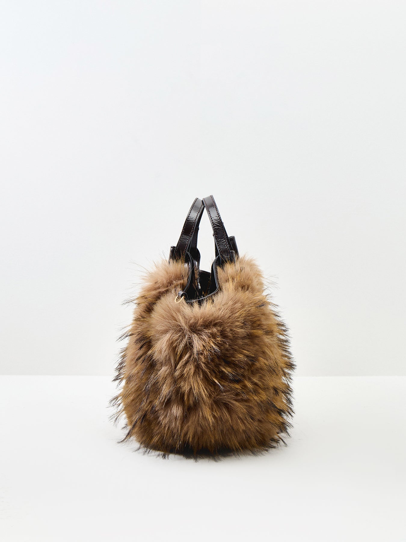 Dua Leather And Faux-Fur Tote Bag Brown