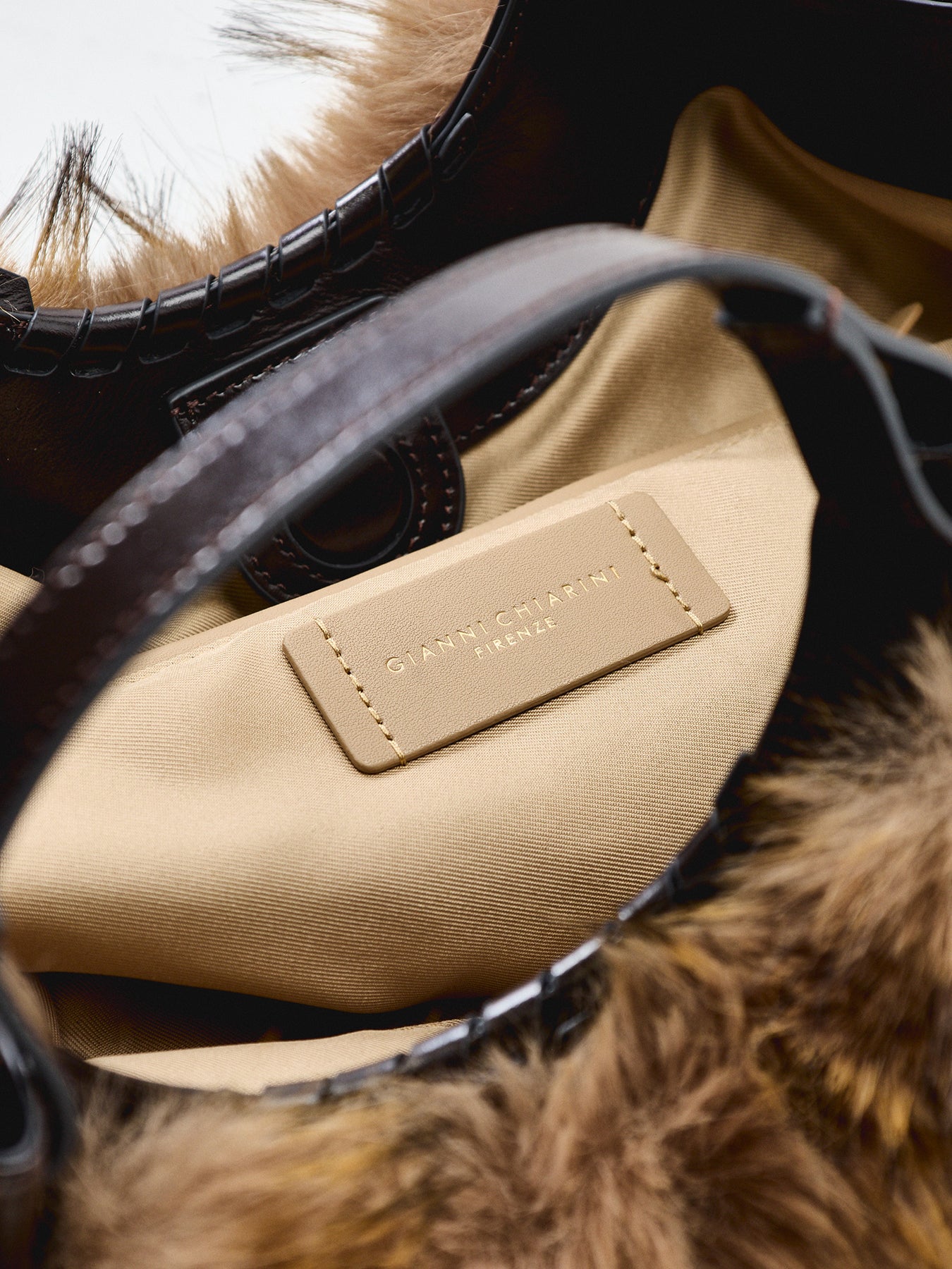 Dua Leather And Faux-Fur Tote Bag Brown