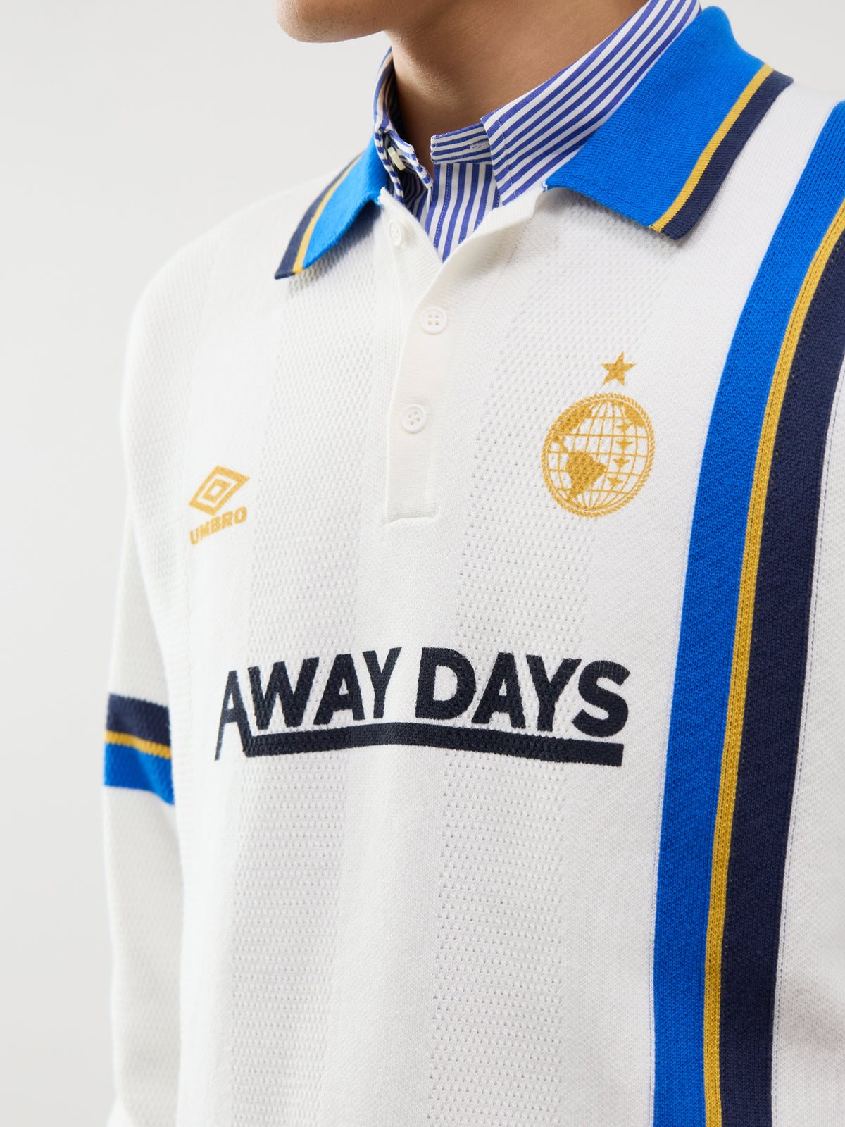 Cotton Knitted Football Long-Sleeve Polo Shirt