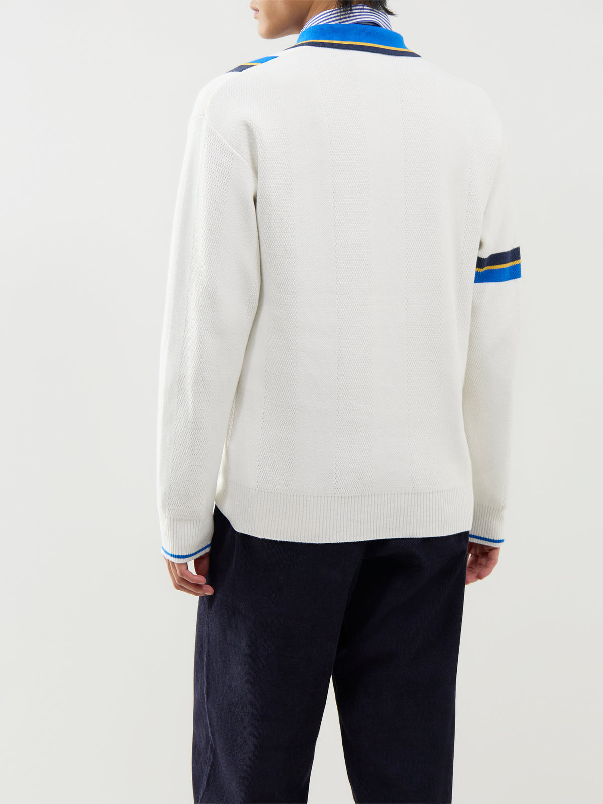 Cotton Knitted Football Long-Sleeve Polo Shirt