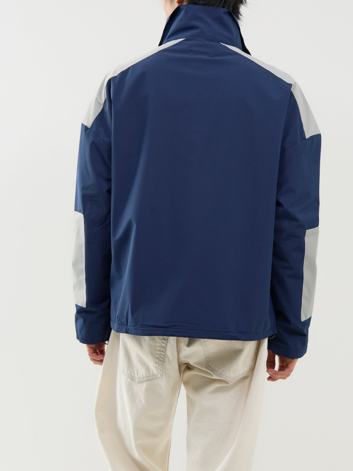 Panelled Boxy Jacket – Blue & Grey
