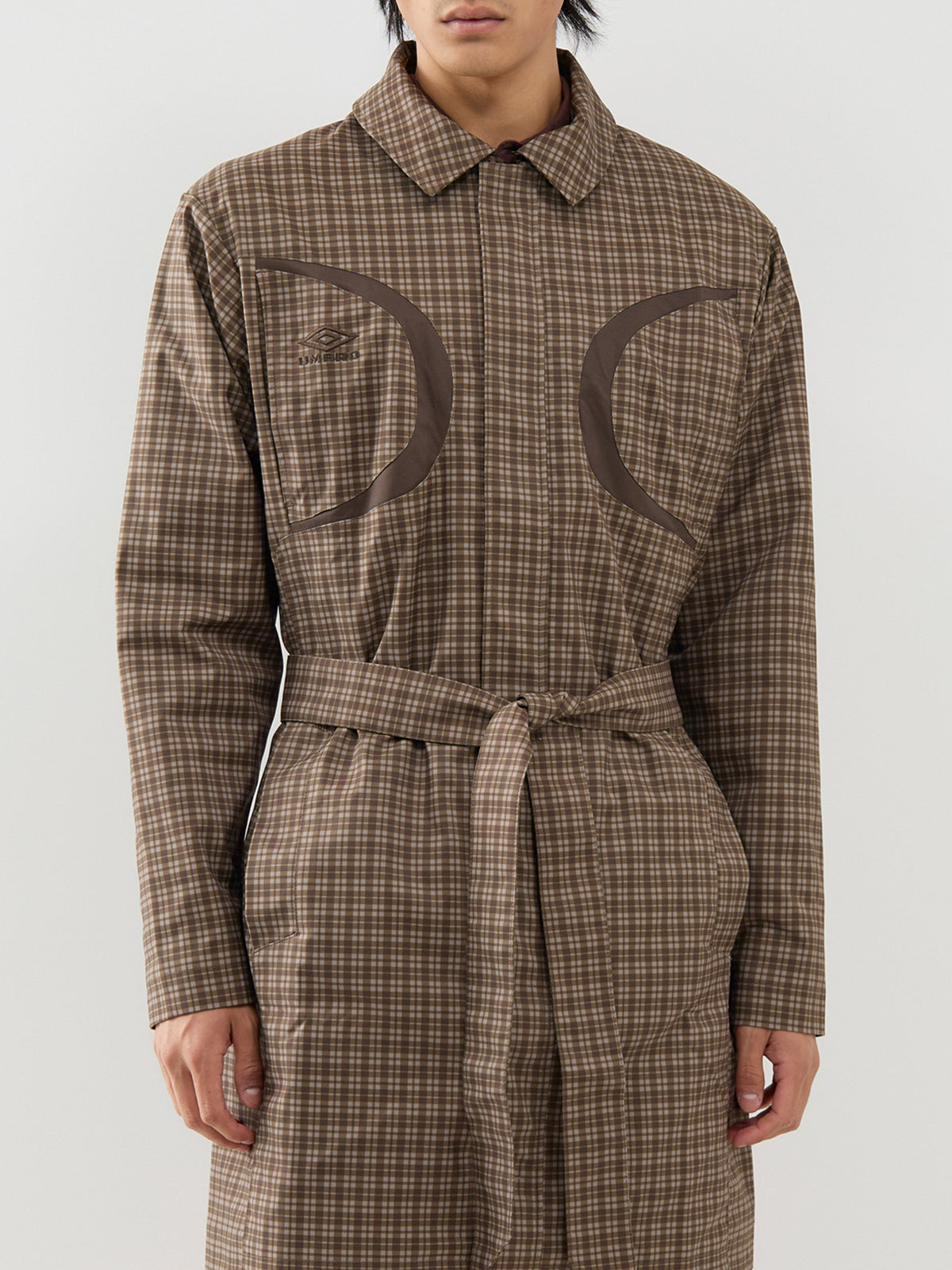 Check Trench Coat – Brown