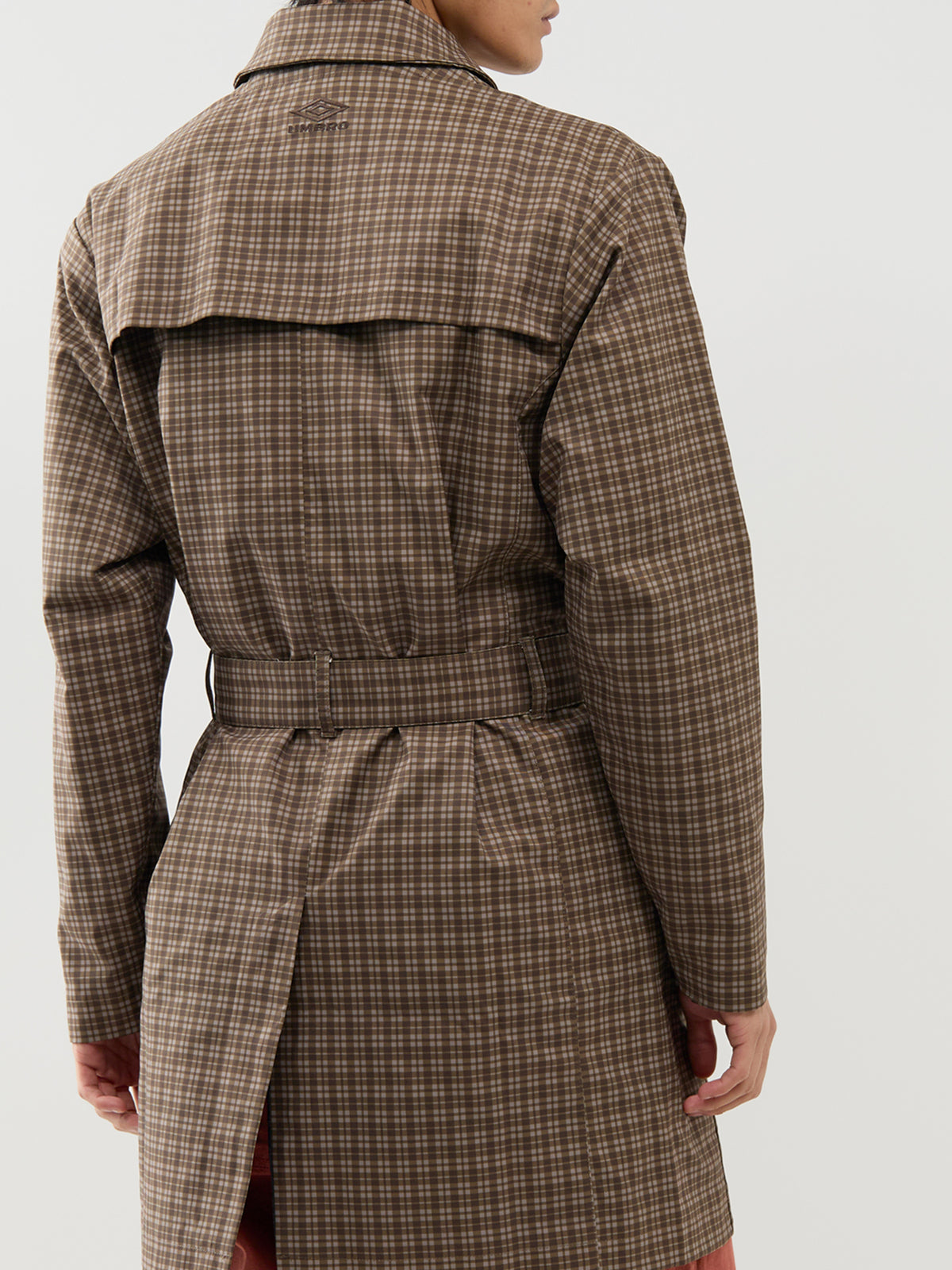 Check Trench Coat – Brown