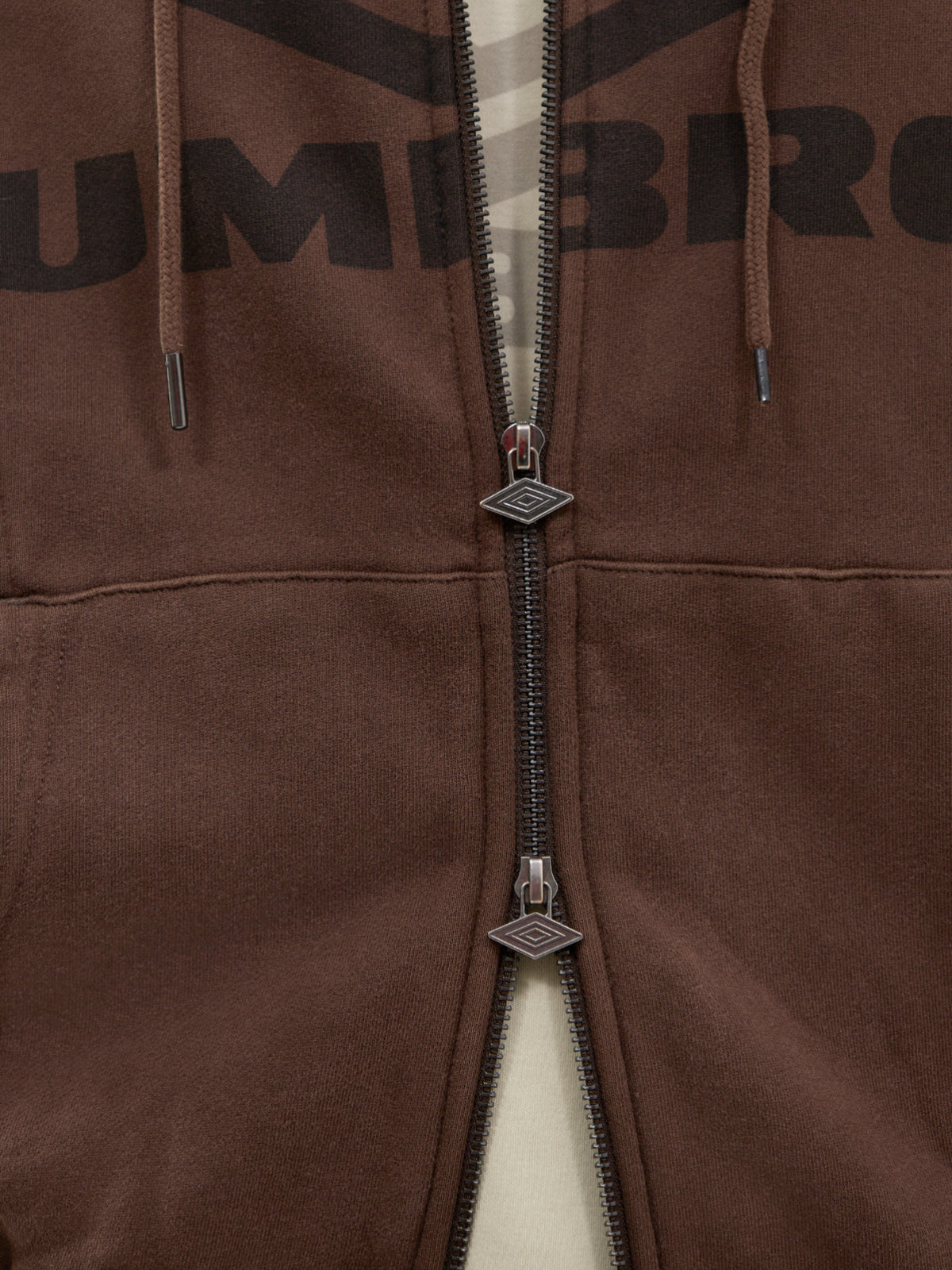 Cotton Washed Zip-Through Hoodie – Brown & Black