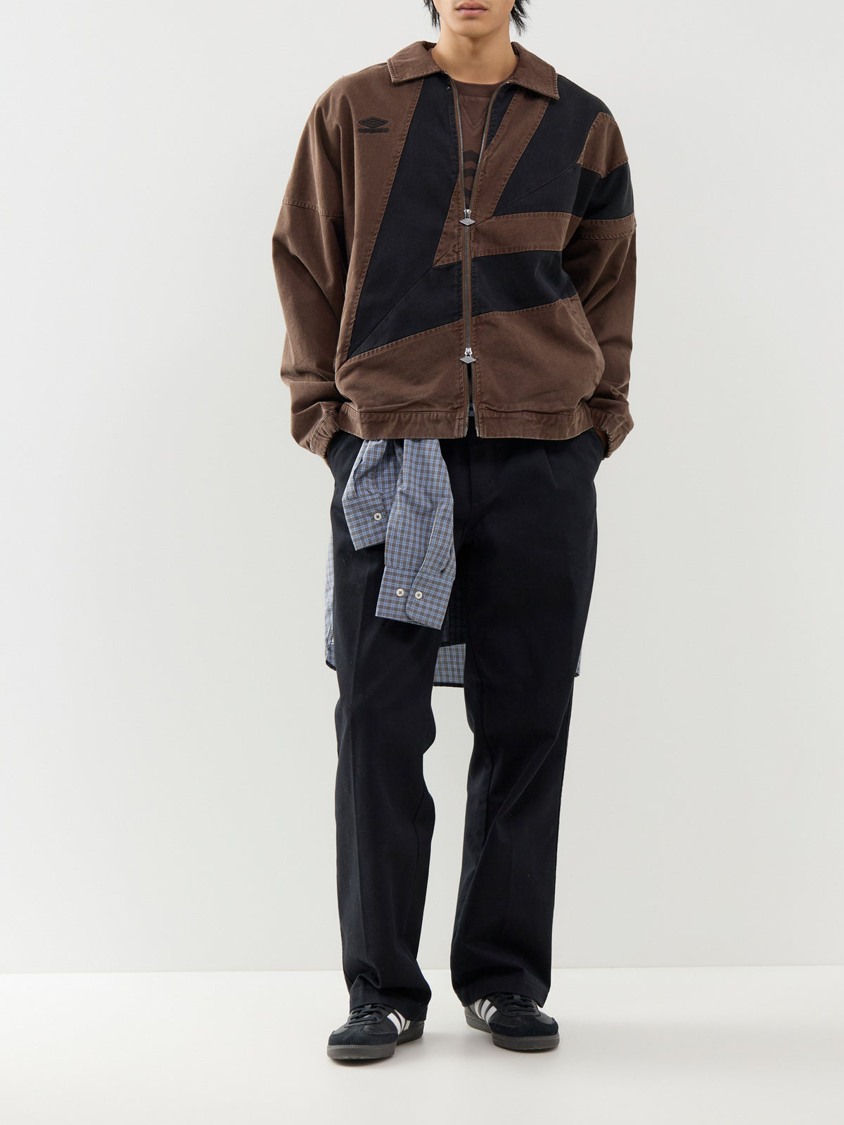 Cotton Washed Drill Jacket – Brown & Black