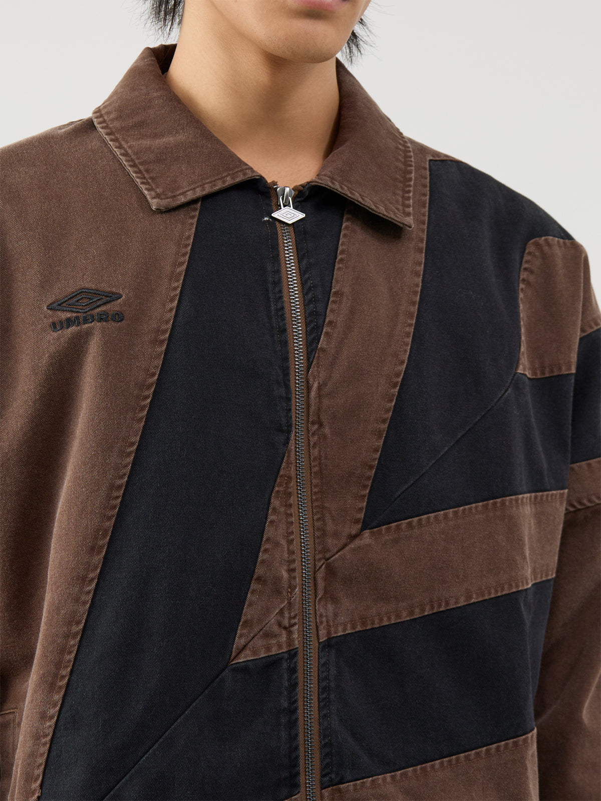 Cotton Washed Drill Jacket – Brown & Black
