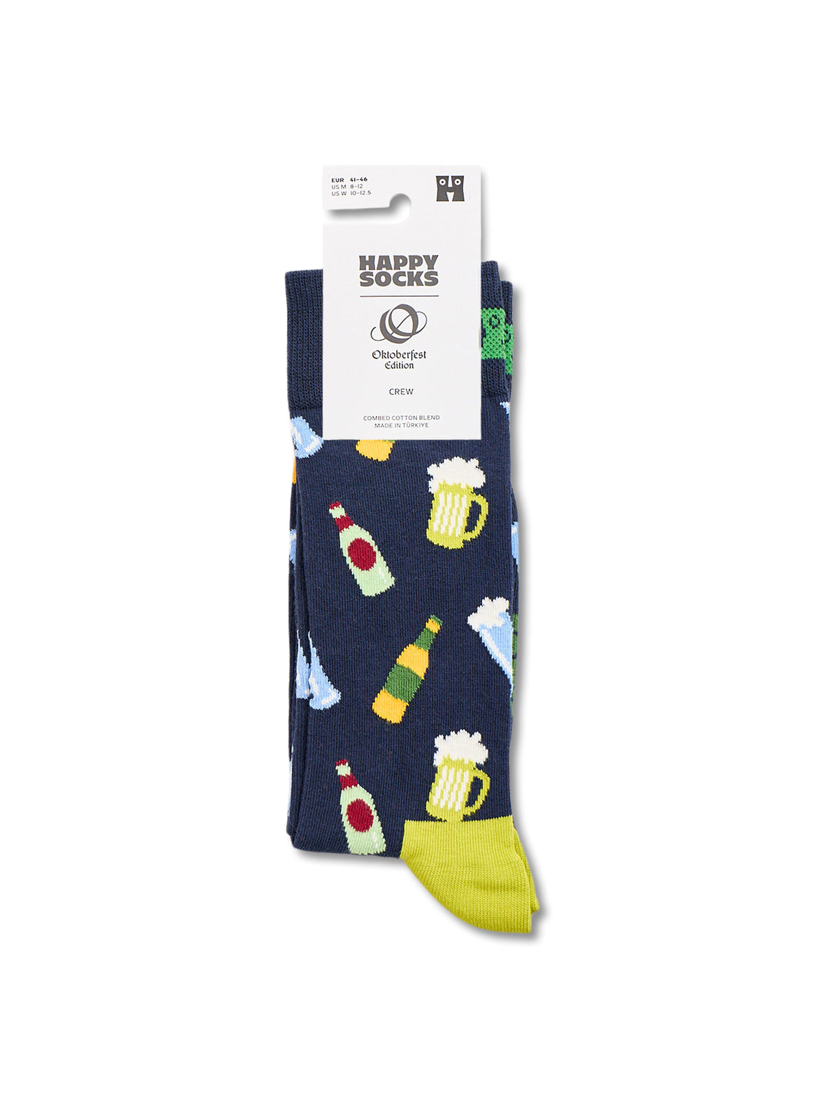 Cotton Beer Crew Socks - Navy