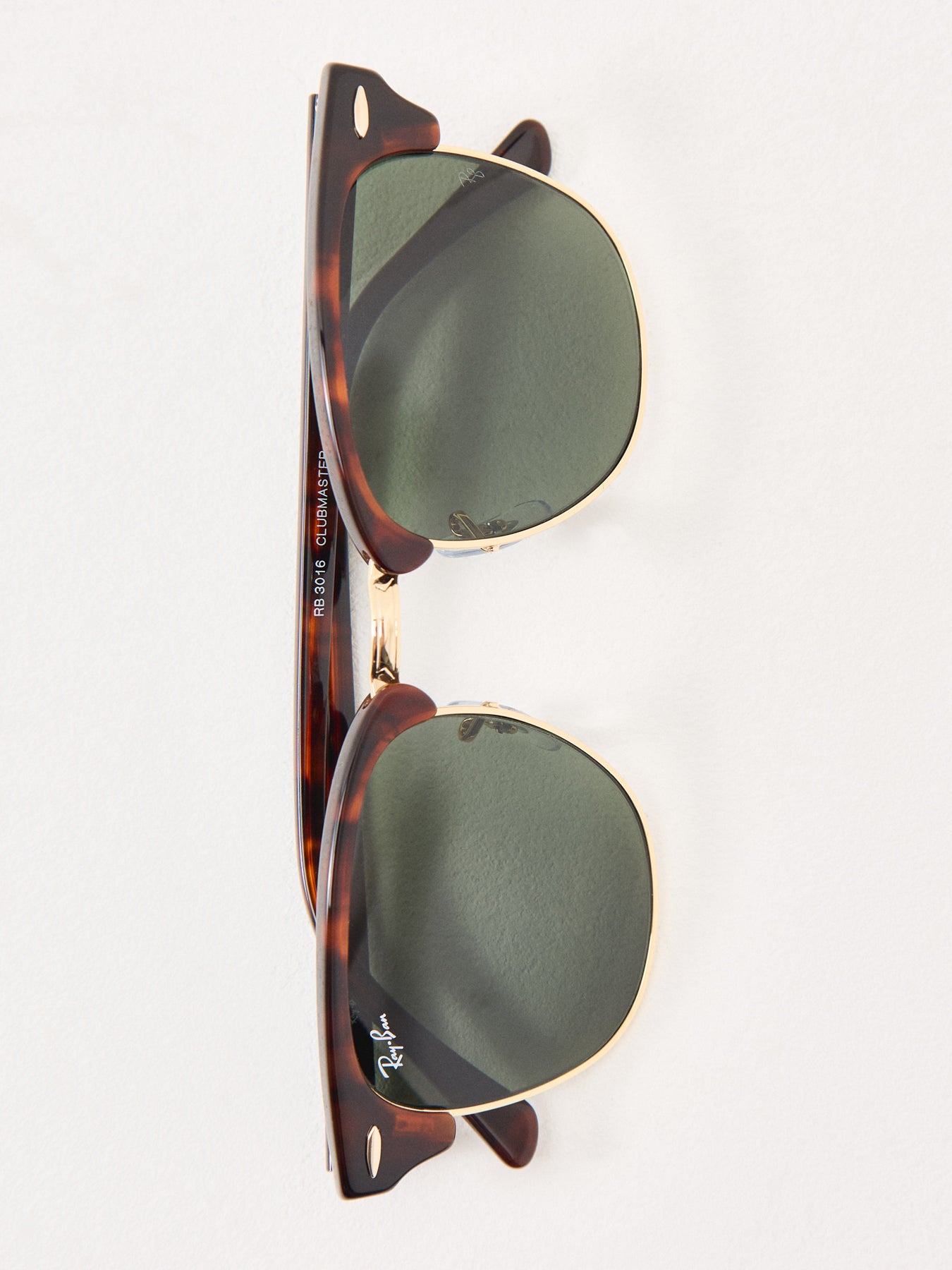 0RB3016 Clubmaster Round Sunglasses Brown