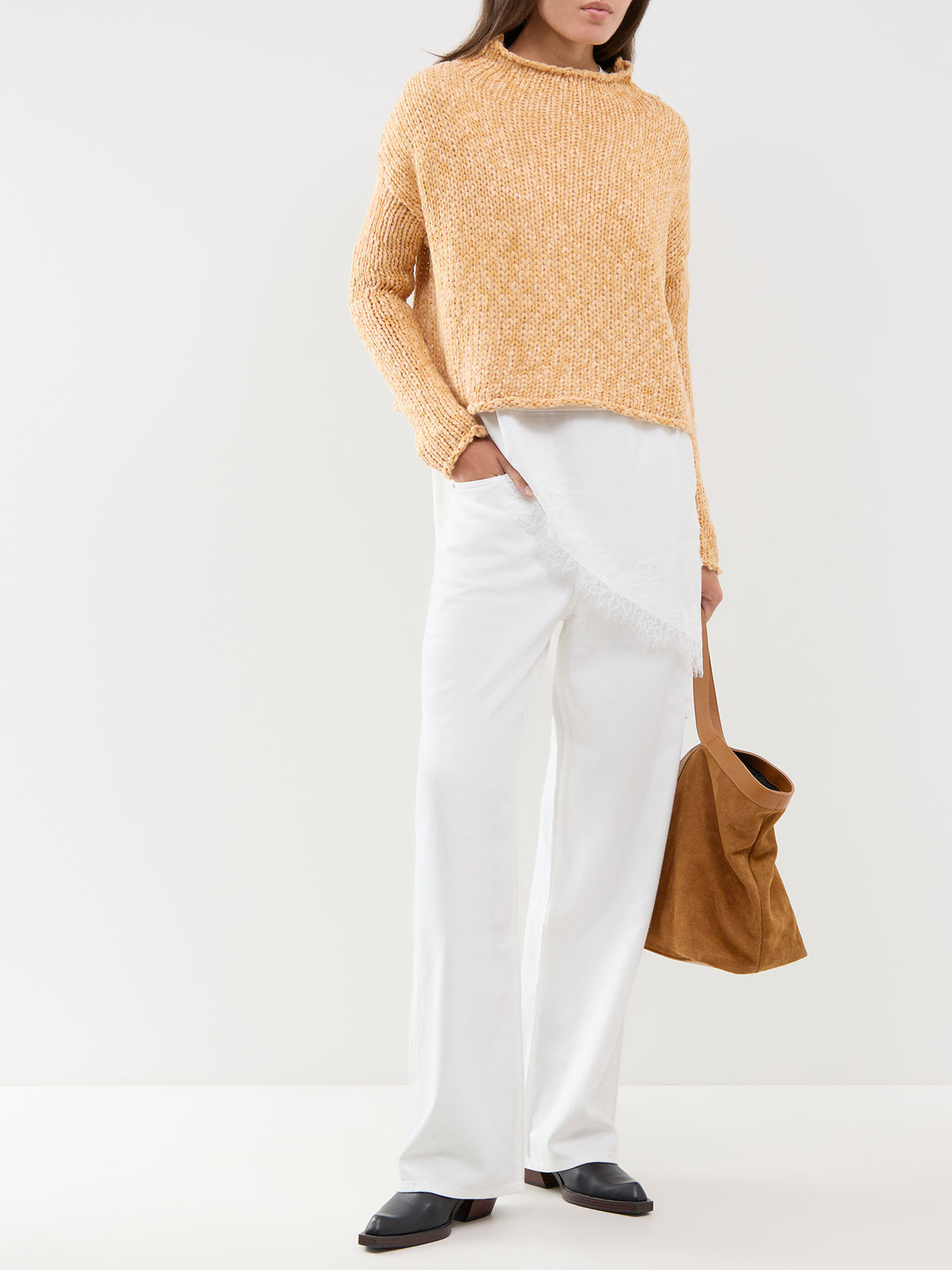 Cotton Blend Opal Crew Neck Jumper