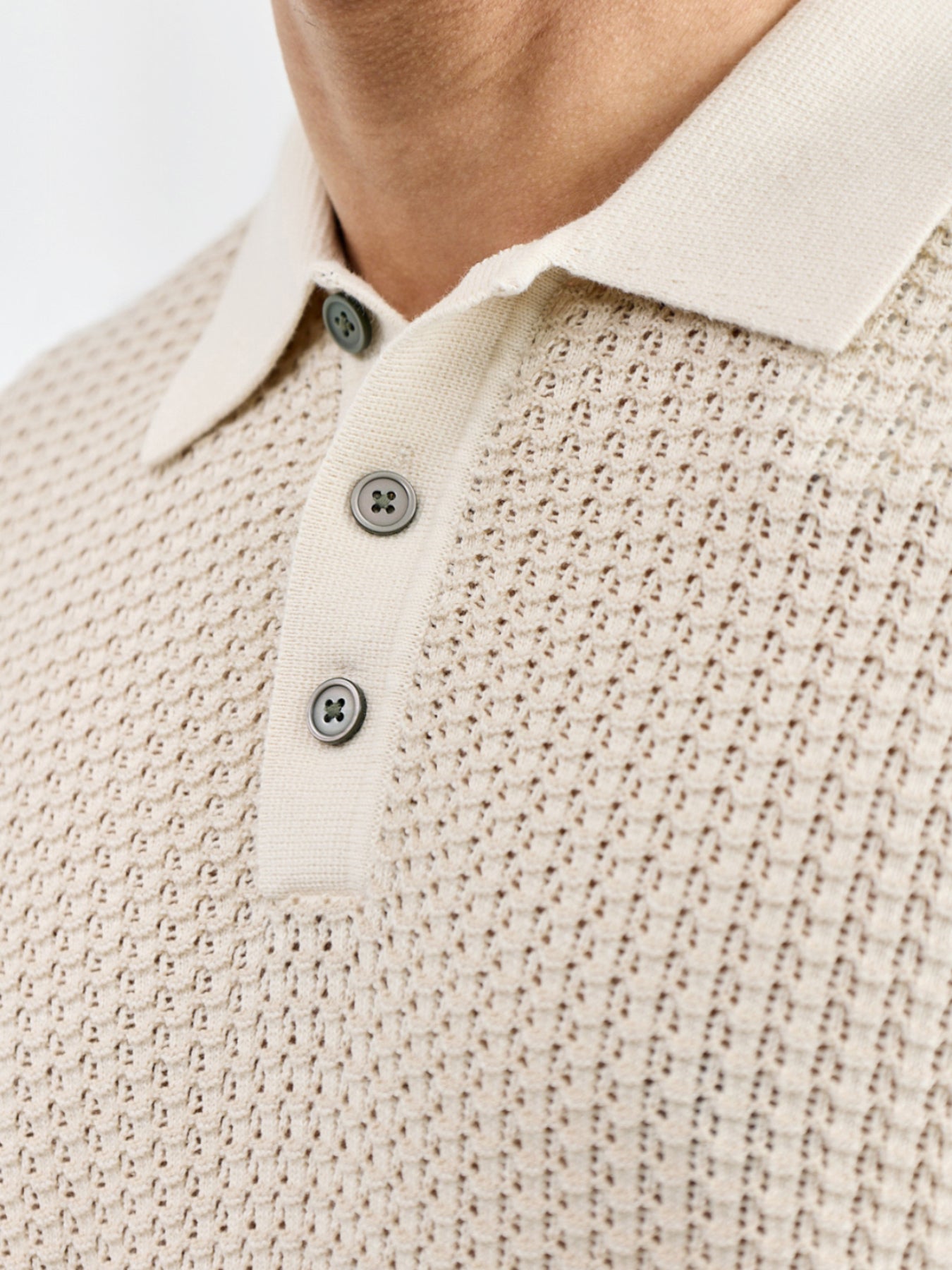 Kingsley Knit Polo Shirt Cream