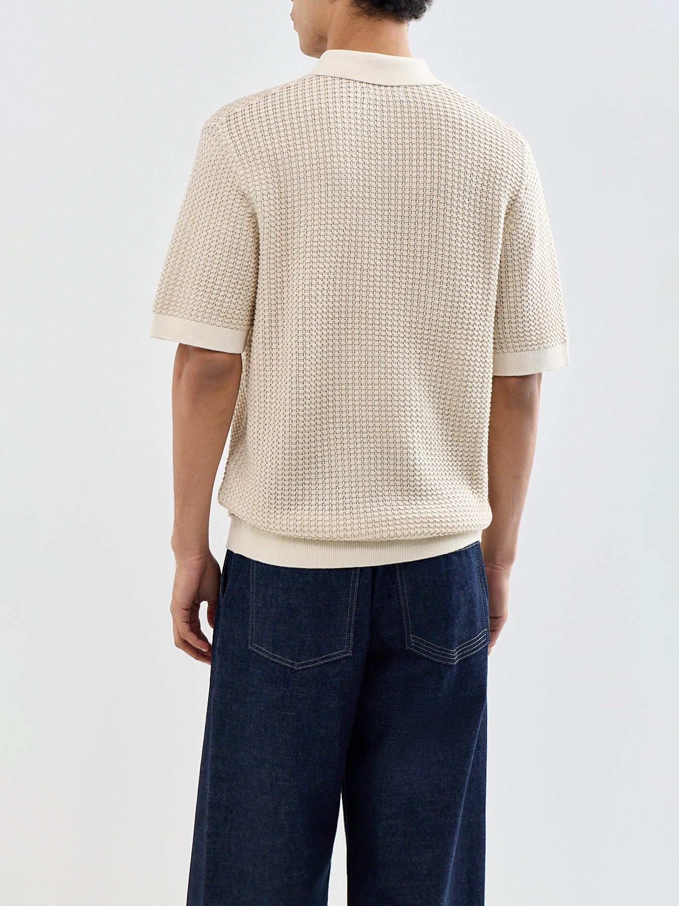 Kingsley Knit Polo Shirt Cream