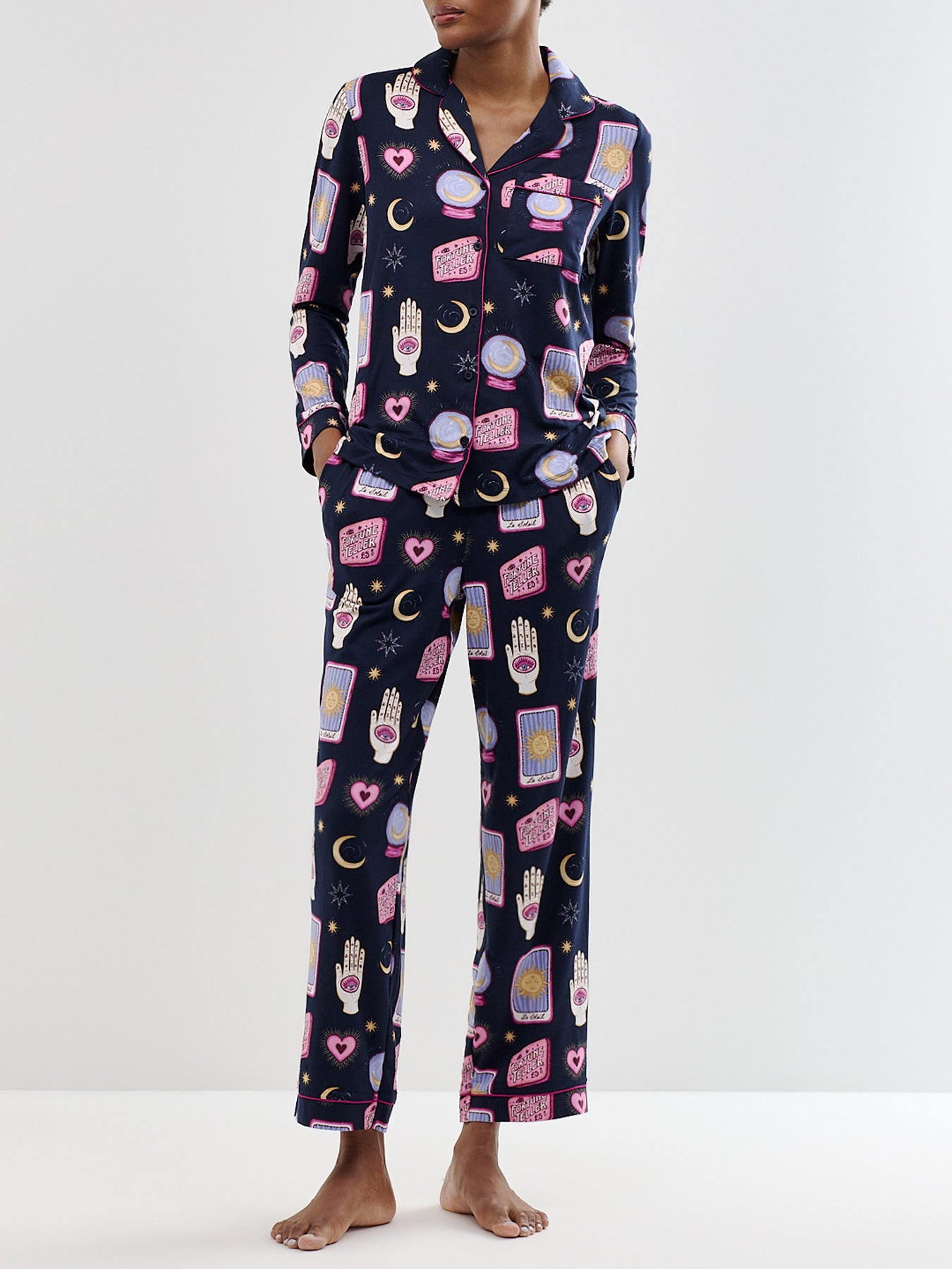 Tarot Card Recycled Polyester Long Pyjama Set