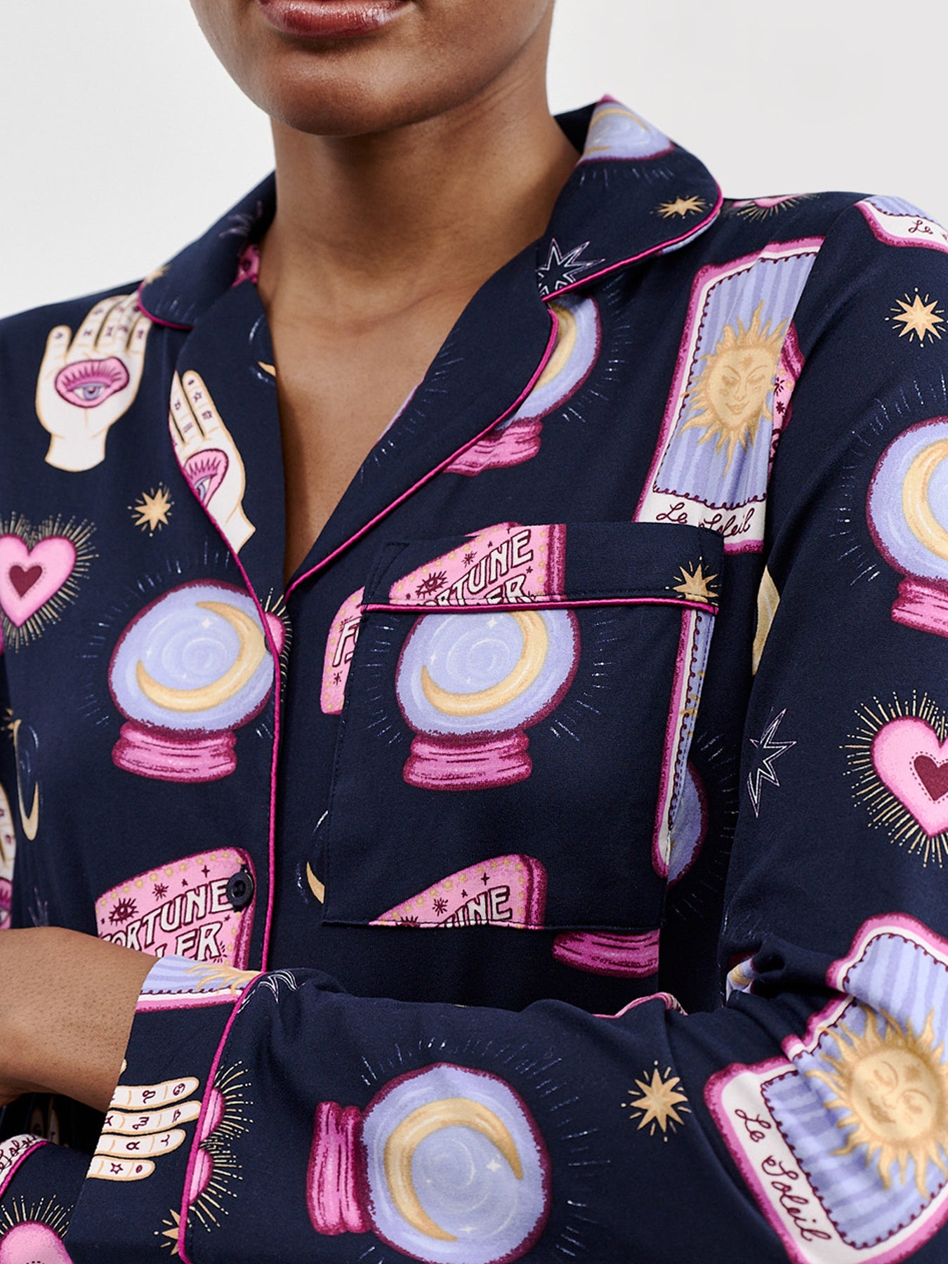 Tarot Card Recycled Polyester Long Pyjama Set