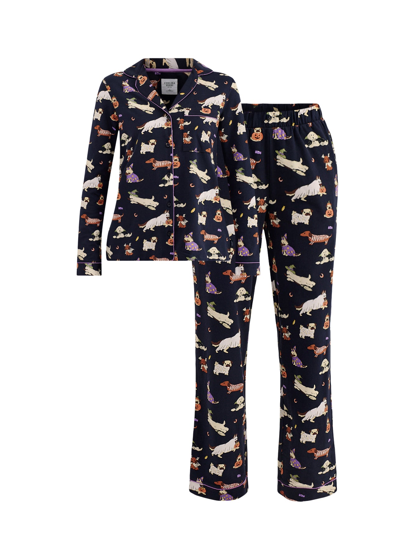 Halloween Dogs Organic Cotton Long Pyjama Set