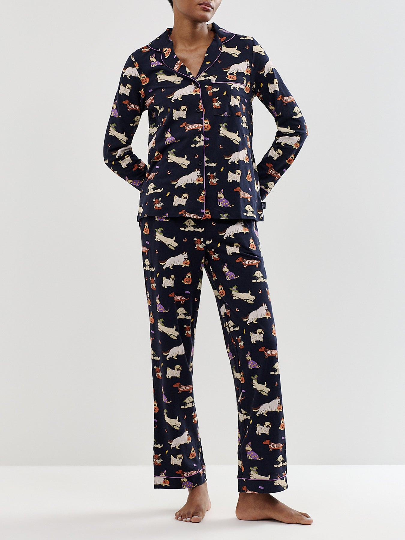 Halloween Dogs Organic Cotton Long Pyjama Set