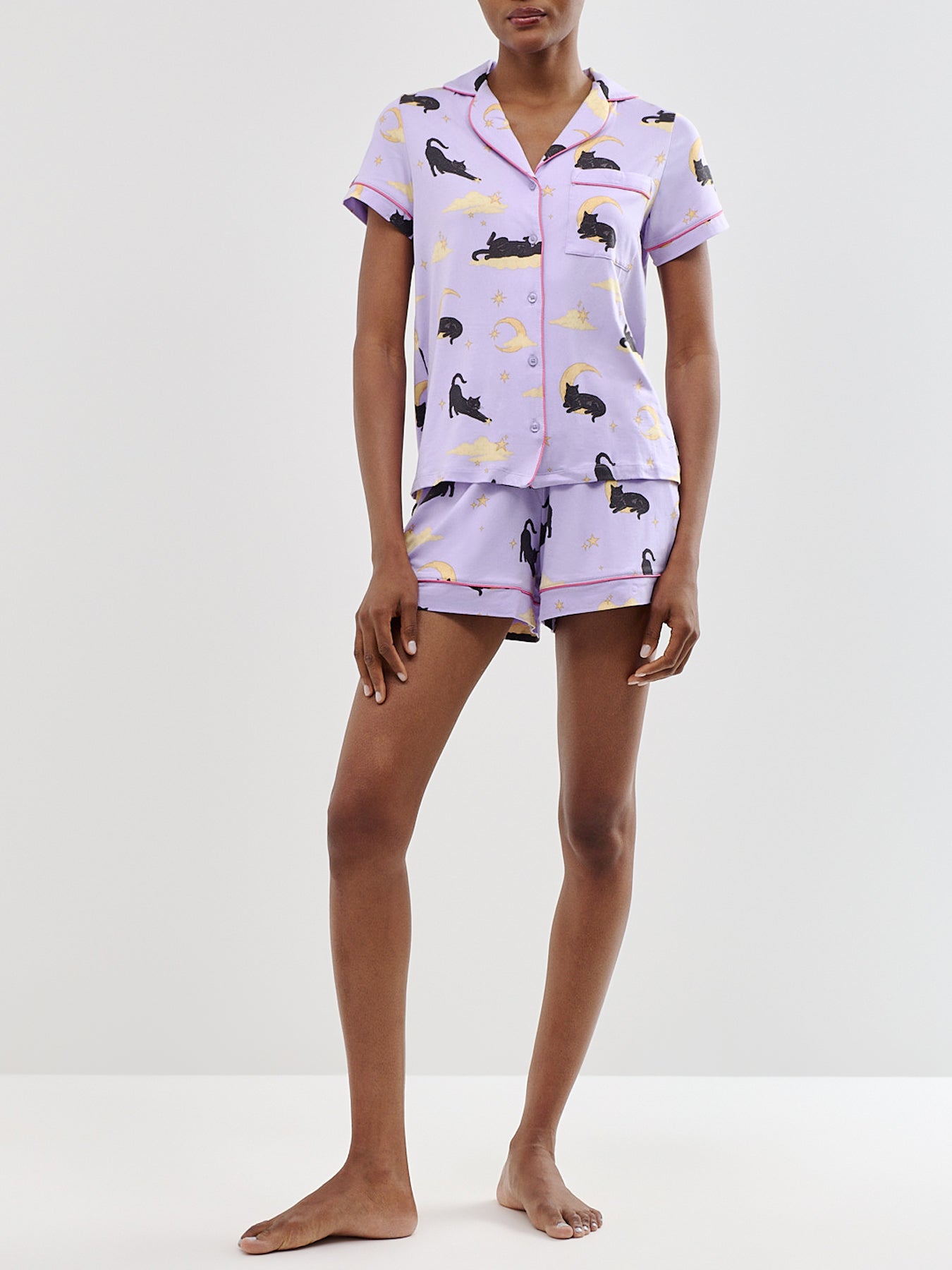Cats On Clouds Recycled Polyester Short Pyjama Set