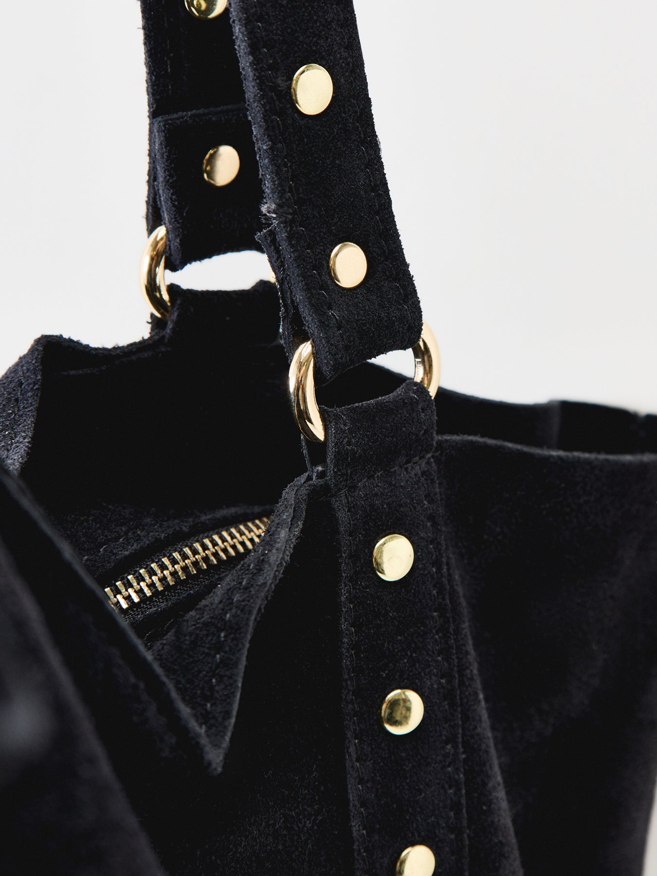 Cornelle Studded Suede Tote Bag Black