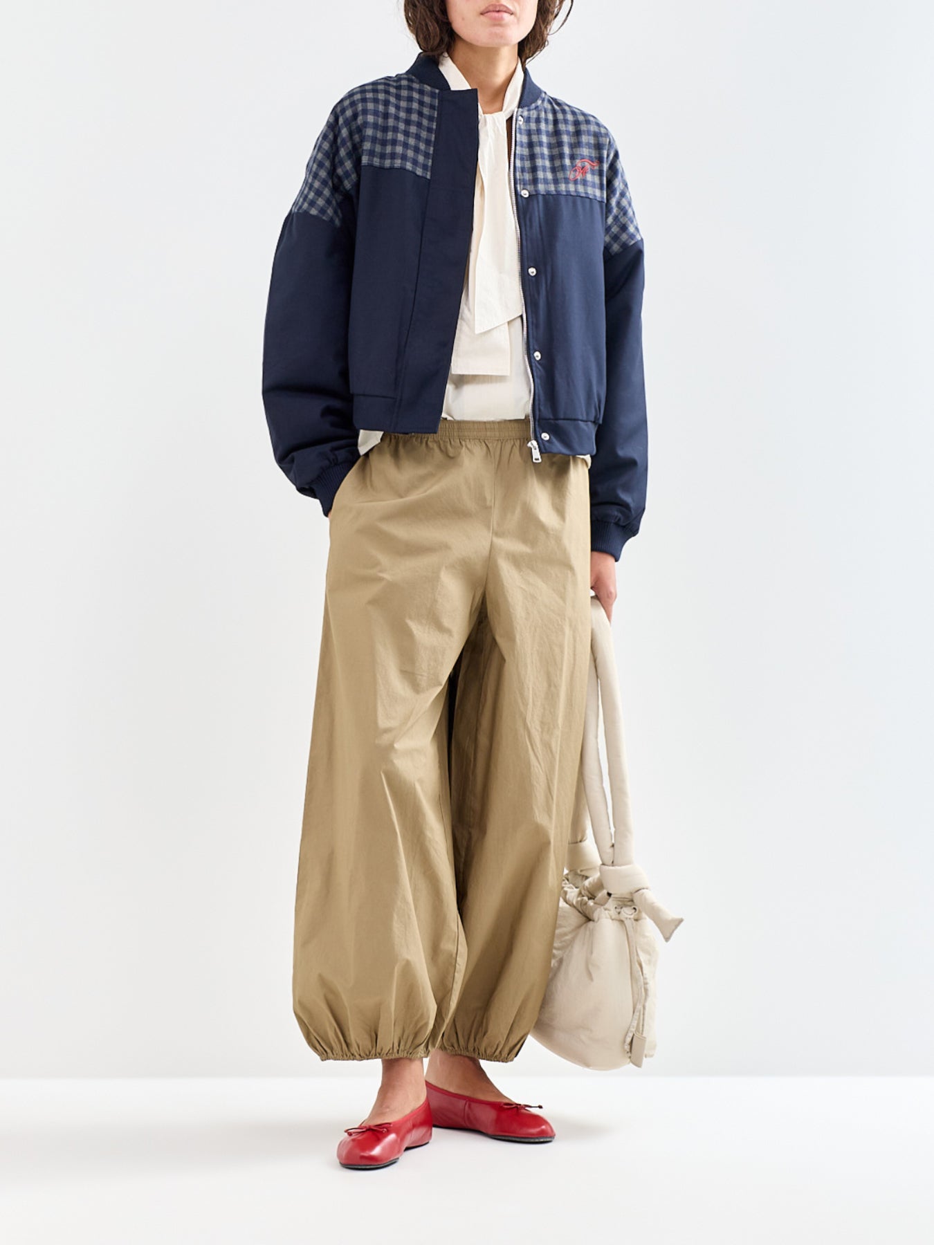 Cotton Hadong Bomber Jacket - Navy